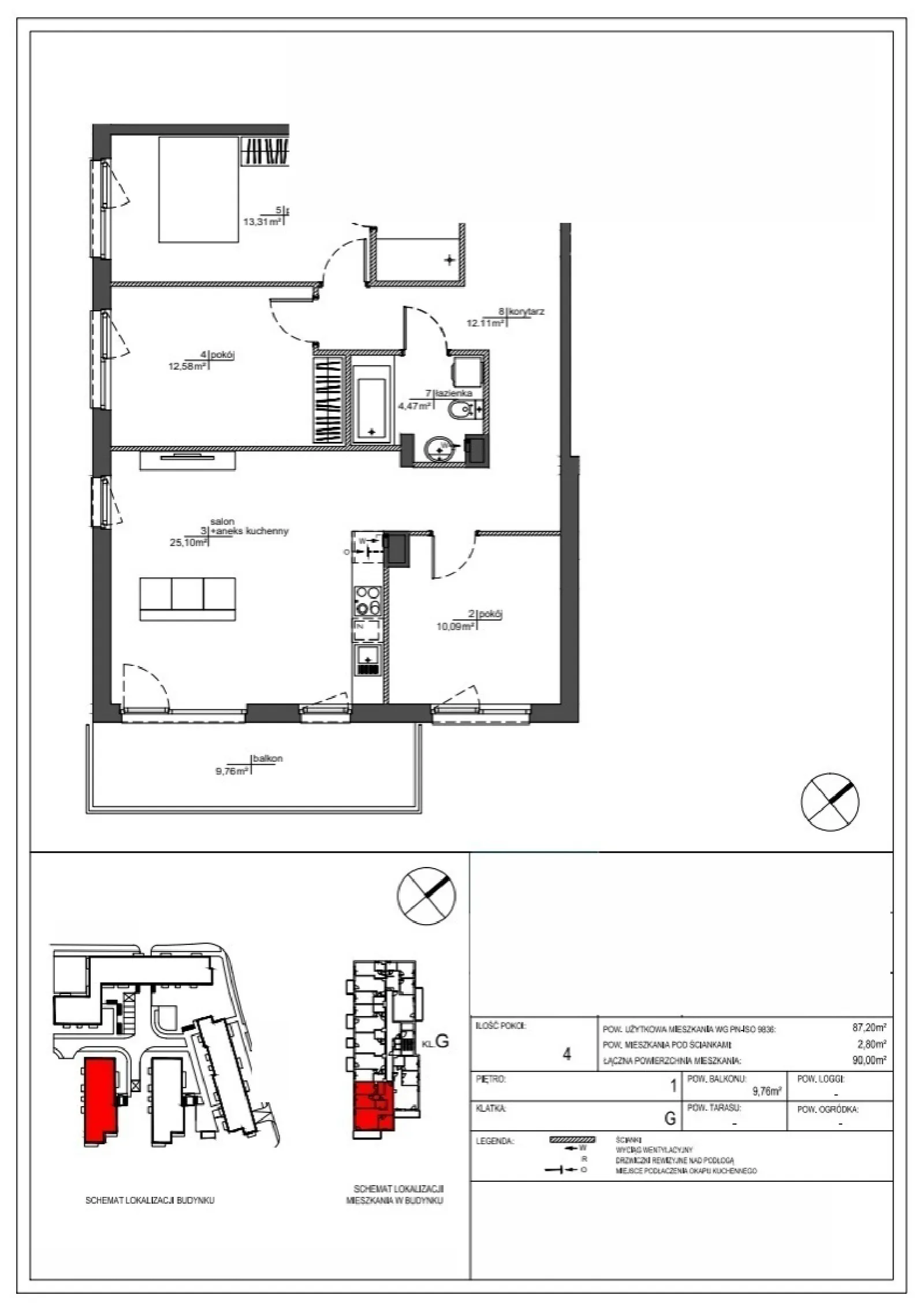 Floor plan: Apartment no. RM/2A/G/1/2