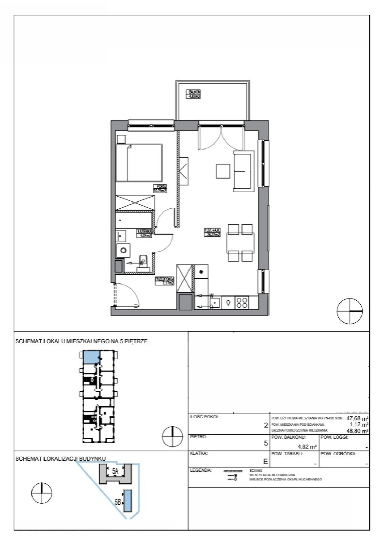 Floor plan: Apartment no. KR5/E/5/2