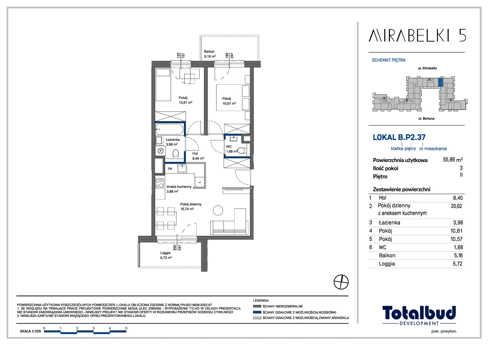 Floor plan: Apartment no. B.P2.37