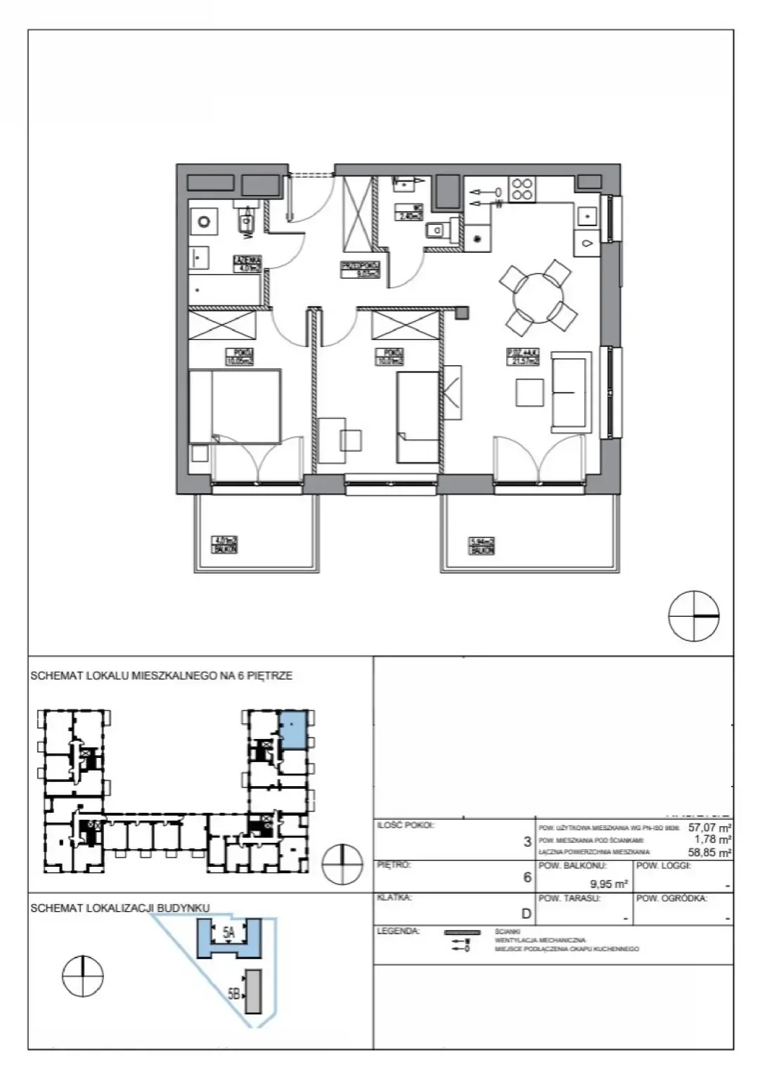 Floor plan: Apartment no. KR5/D/6/2