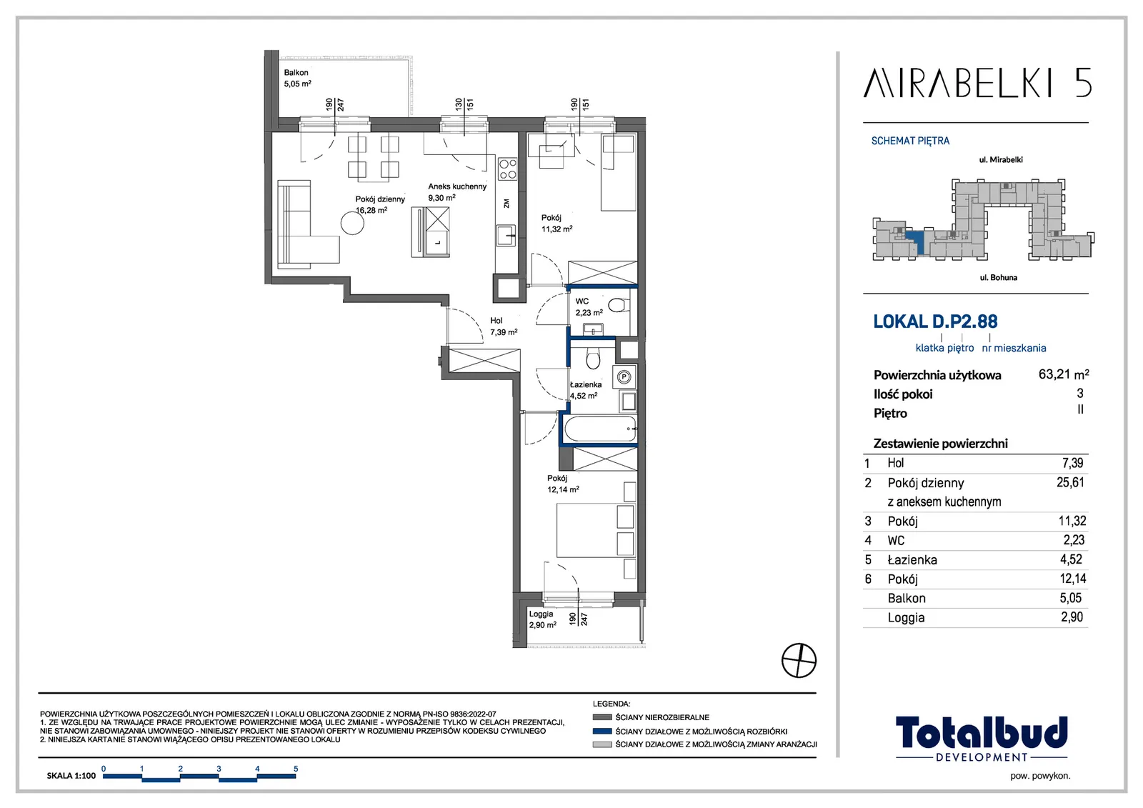 Floor plan: Apartment no. D.P2.88