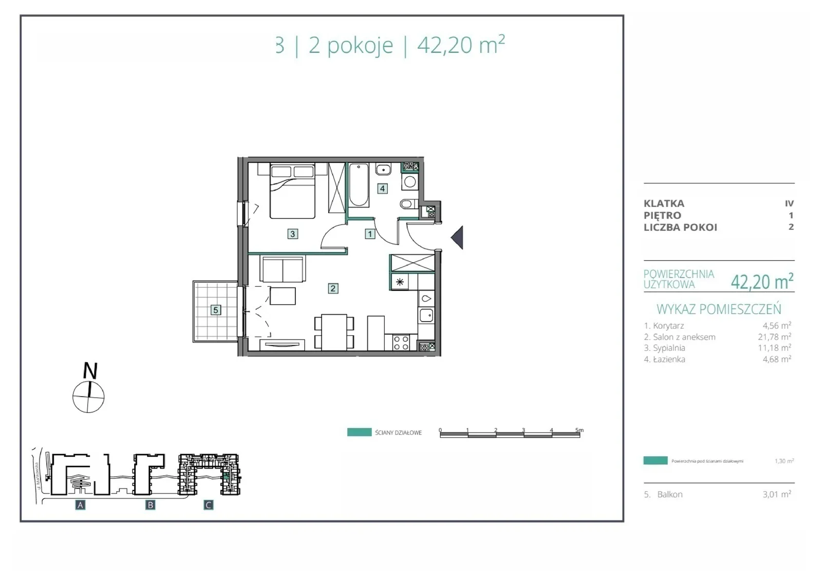 Floor plan: Apartment no. C.58