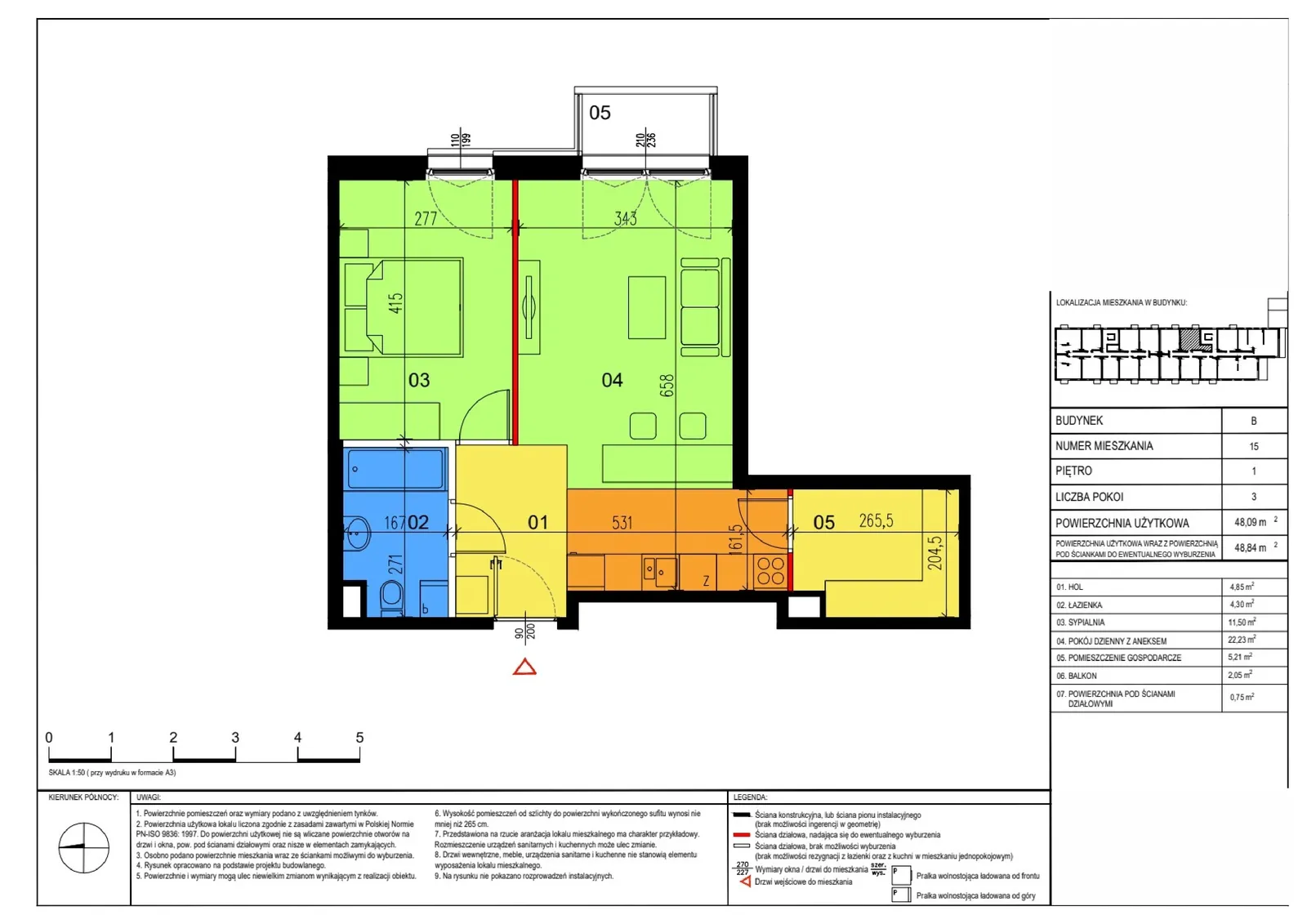 Floor plan: Apartment no. B15