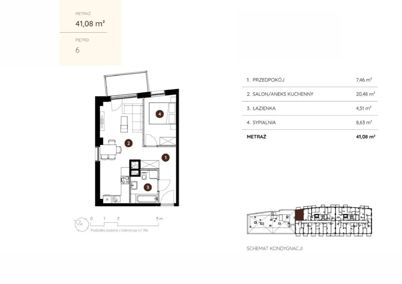 Floor plan: Apartment no. 2.A.6.08