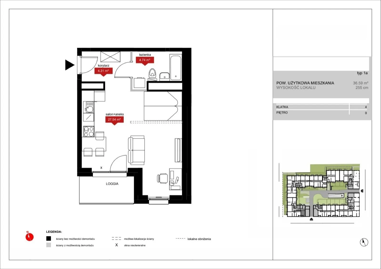 Floor plan: Lokal A4 1, 1 pok.