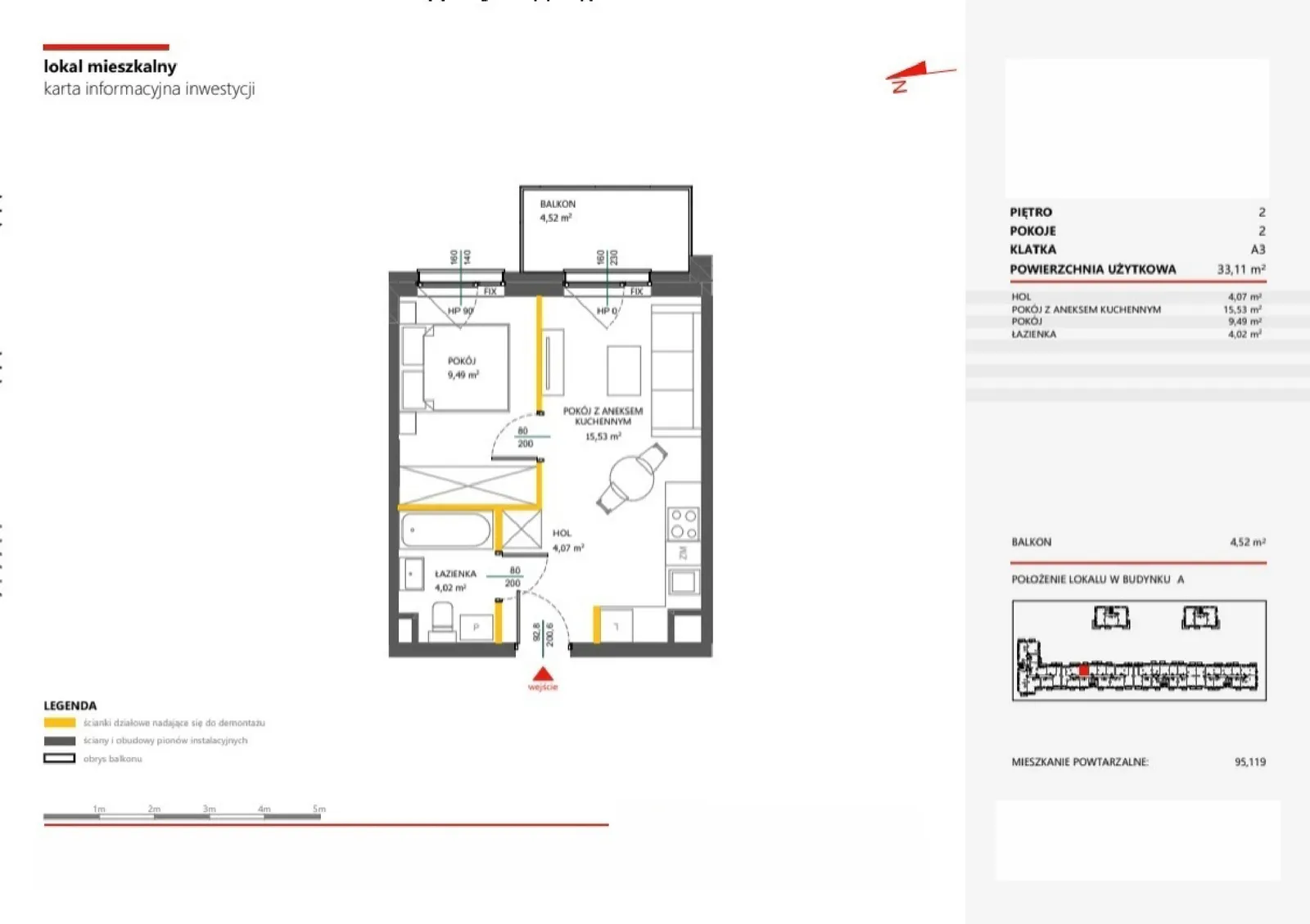 Floor plan: Apartment no. 107