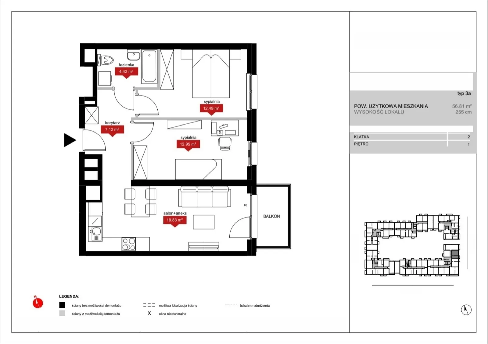 Floor plan: Lokal A2 10, 3 pok.
