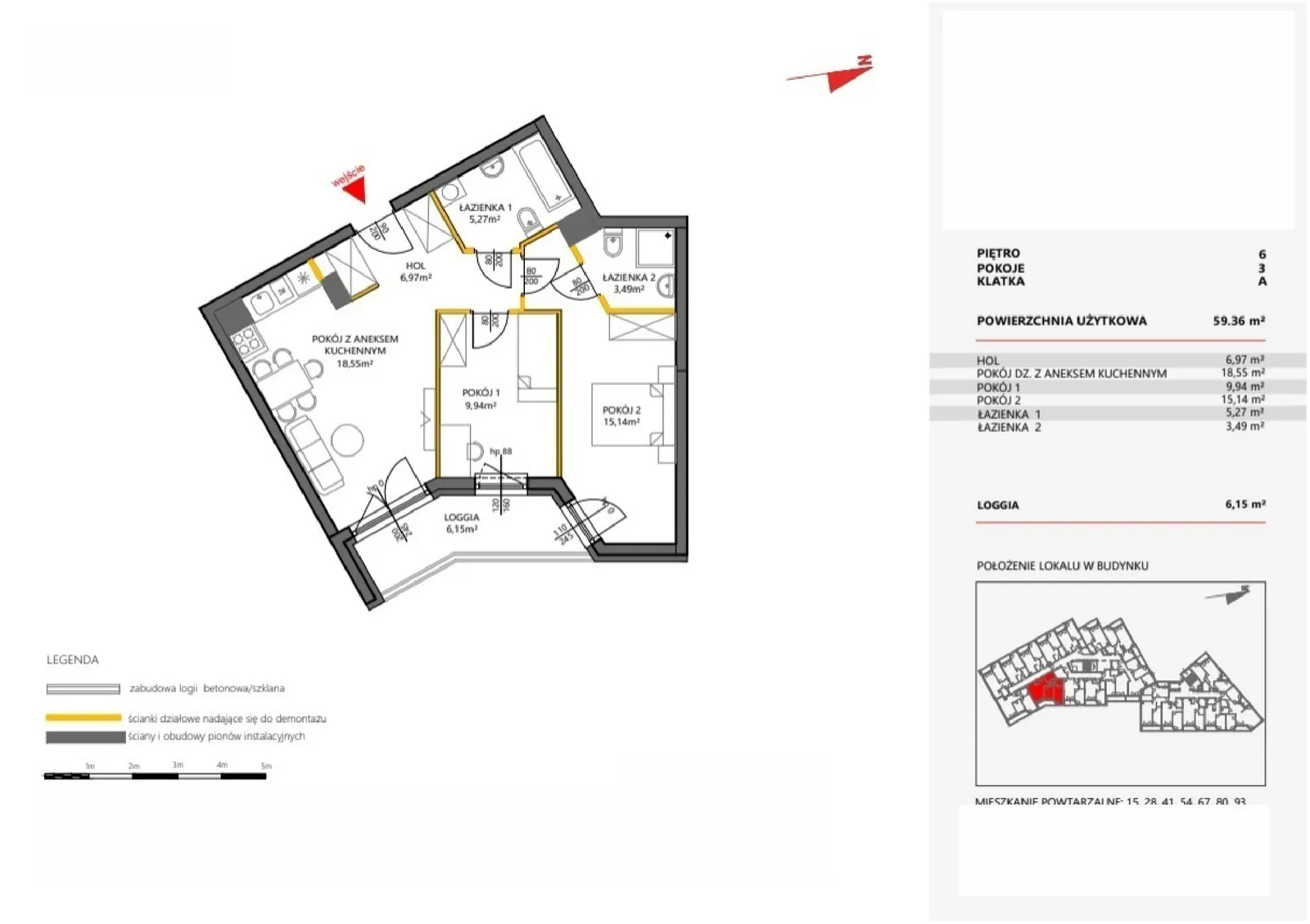Floor plan: Apartment no. 80