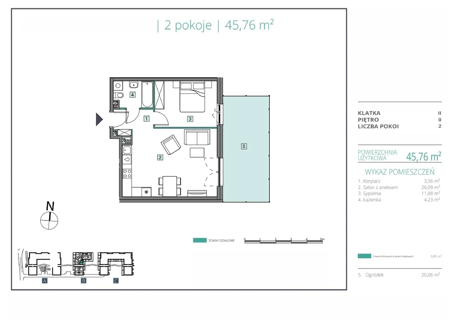 Floor plan: Apartment no. B.05
