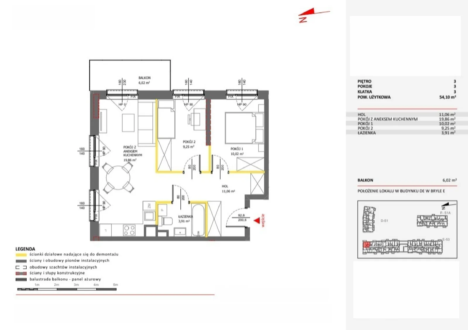 Floor plan: Apartment no. 61