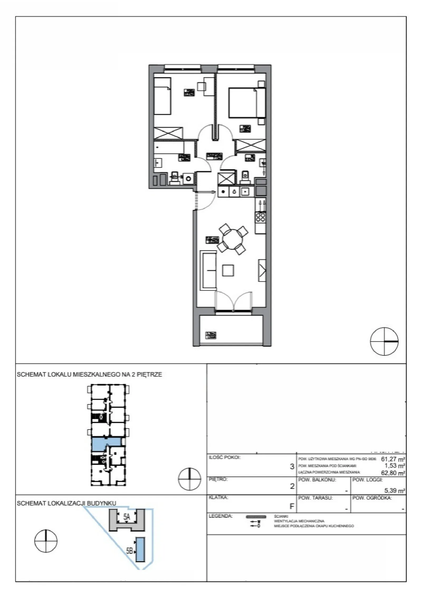 Floor plan: Apartment no. KR5/F/2/1