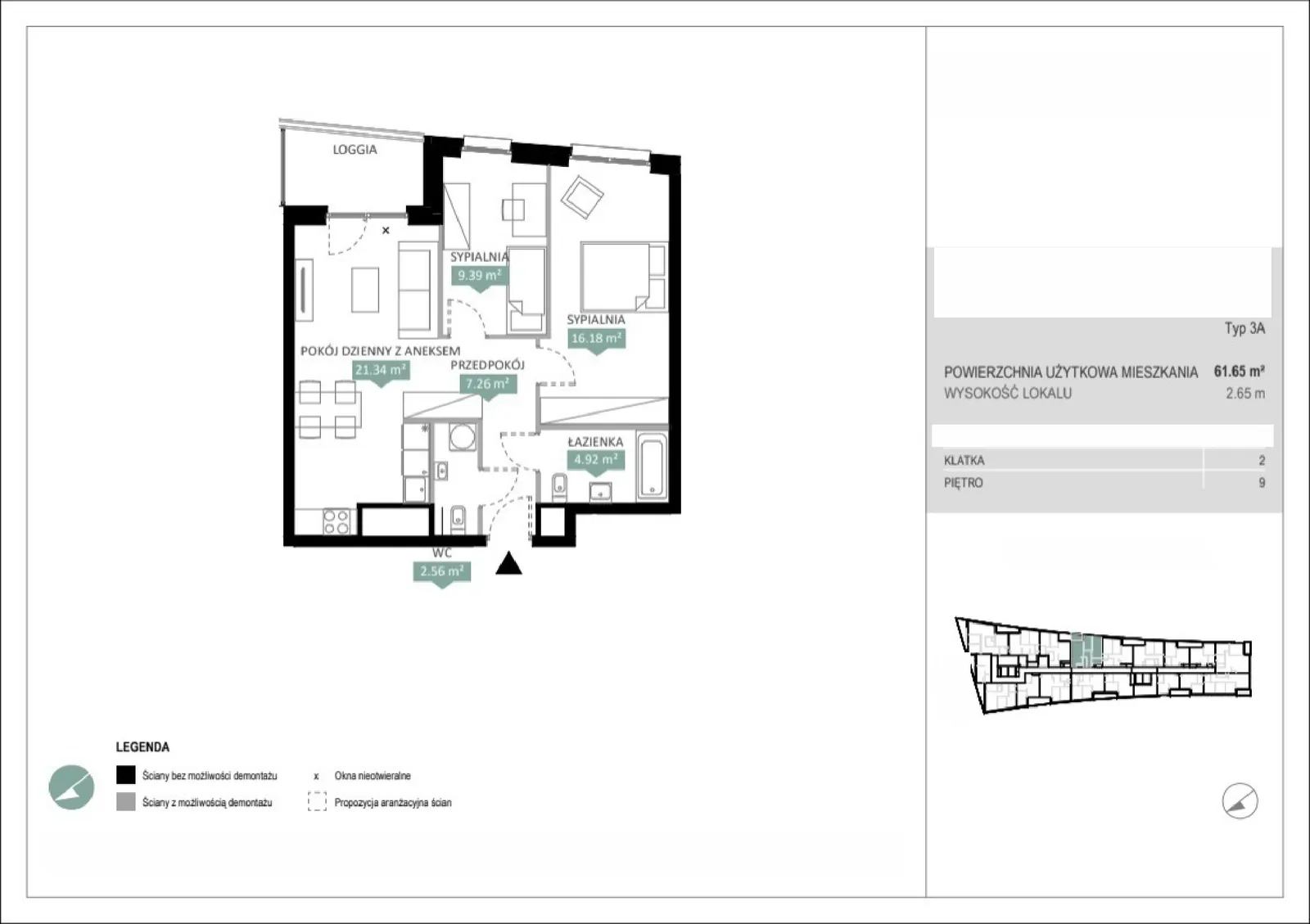 Floor plan: Lokal A2 200, 3 pok.