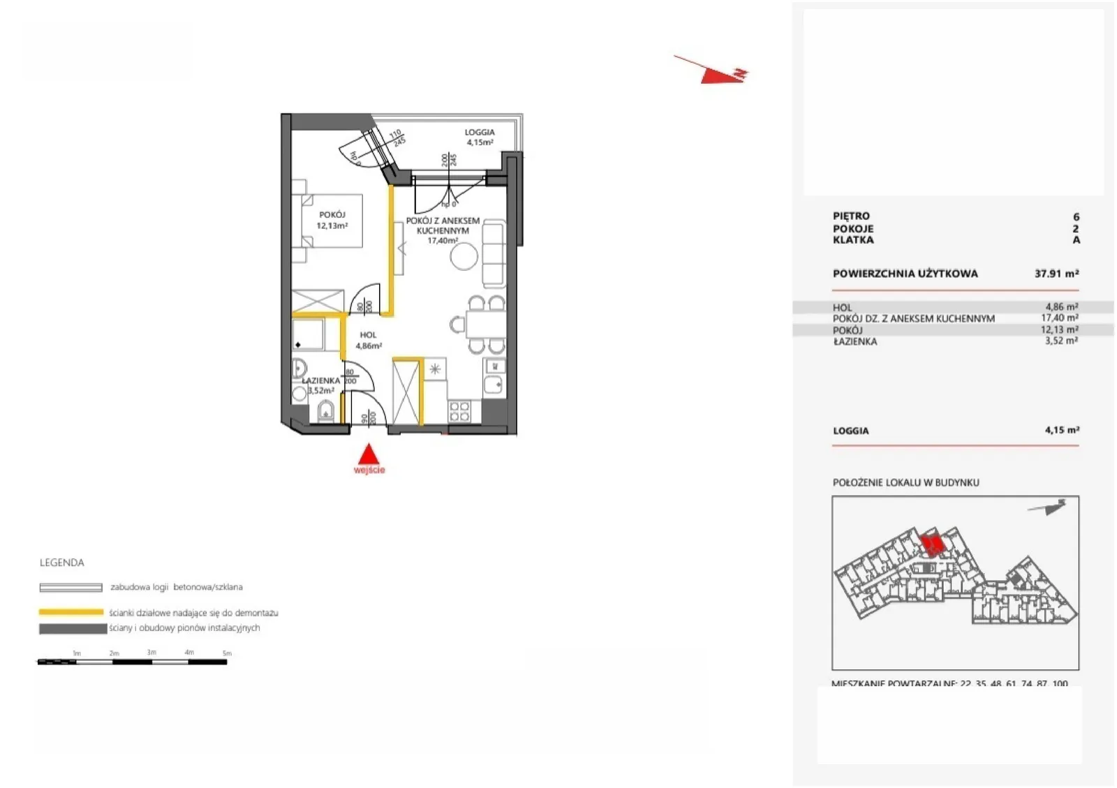 Floor plan: Apartment no. 87