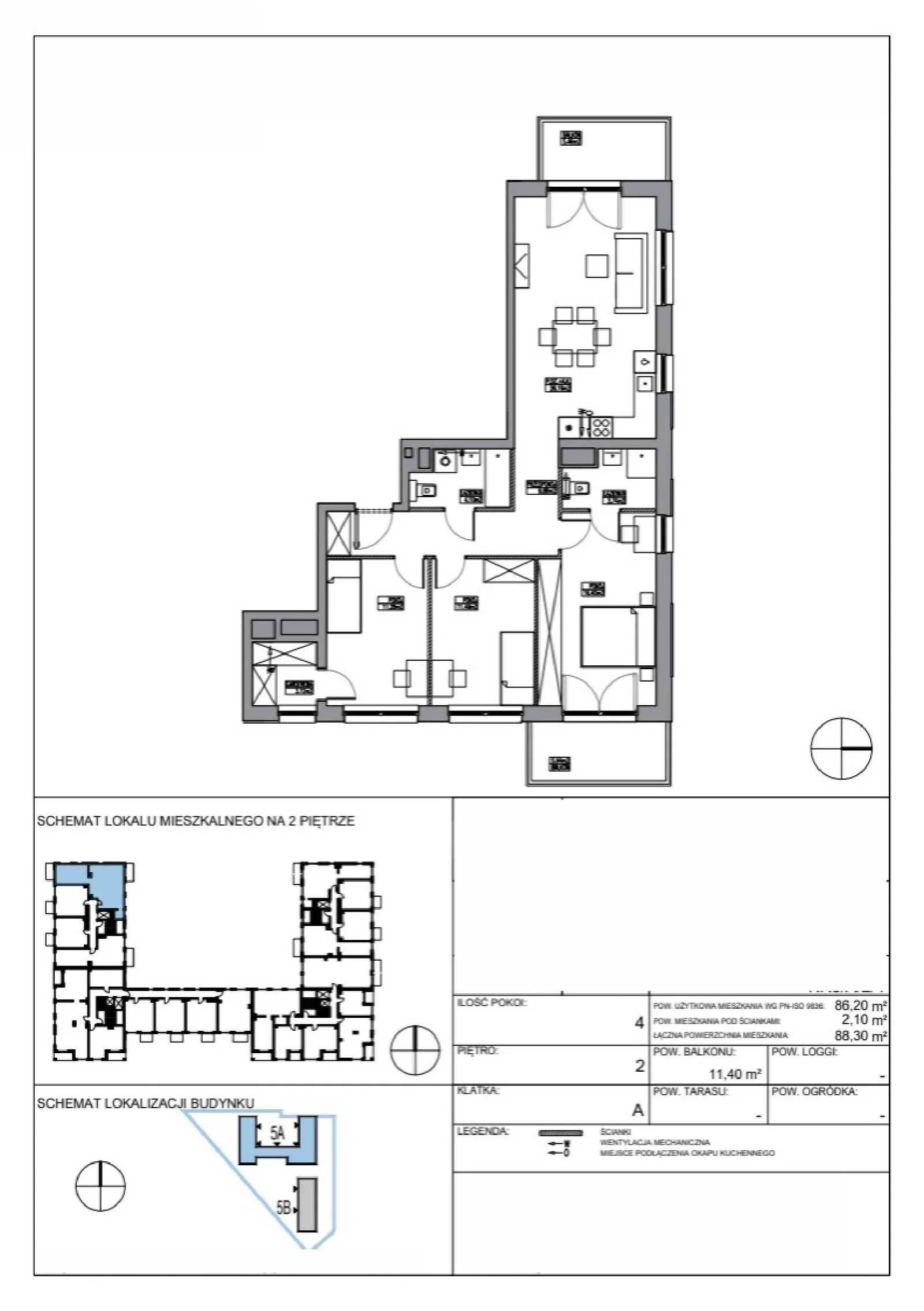 Floor plan: Apartment no. KR5/A/2/4