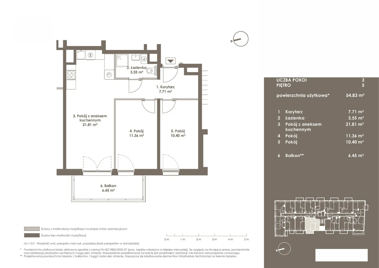 Floor plan: Apartment no. 5.L01