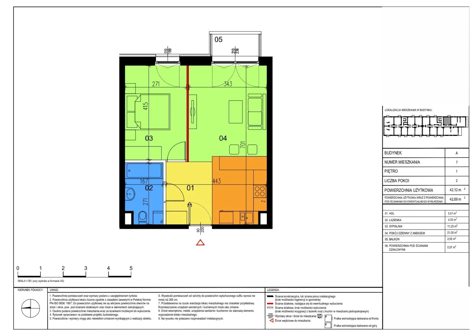 Floor plan: Apartment no. A7