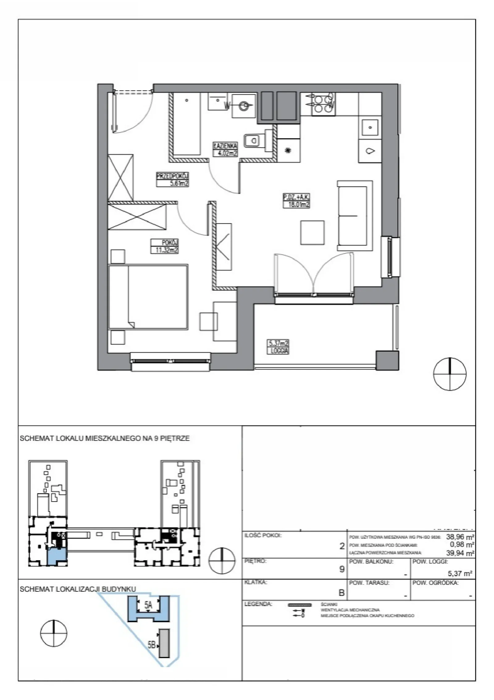Планировка: Квартира № KR5/B/9/1