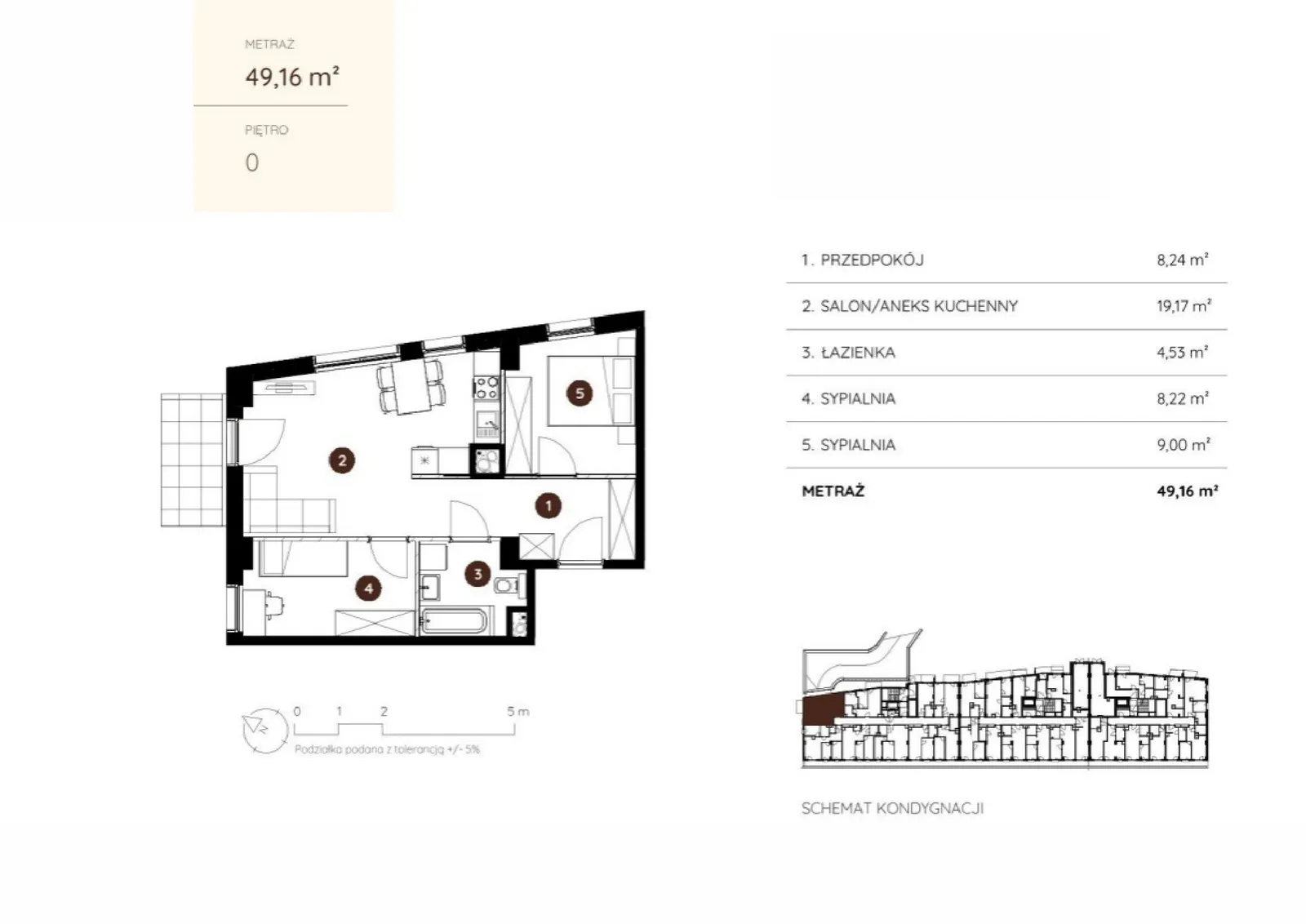 Floor plan: Apartment no. 1.A.0.08