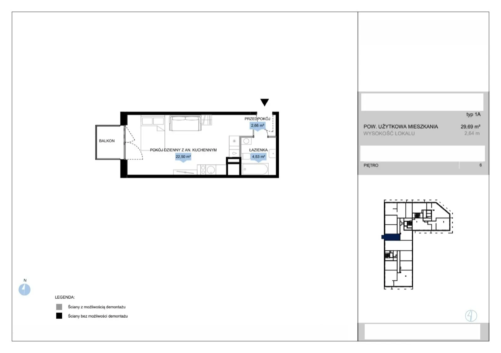 Floor plan: Lokal E2 38, 1 pok.