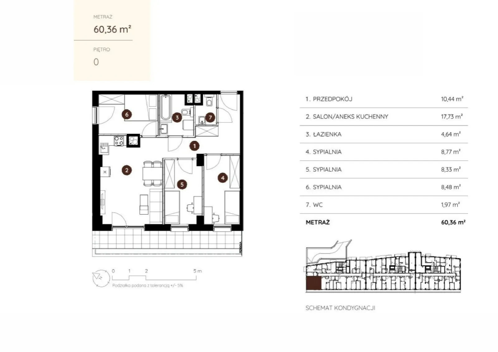 Floor plan: Apartment no. 1.A.0.07