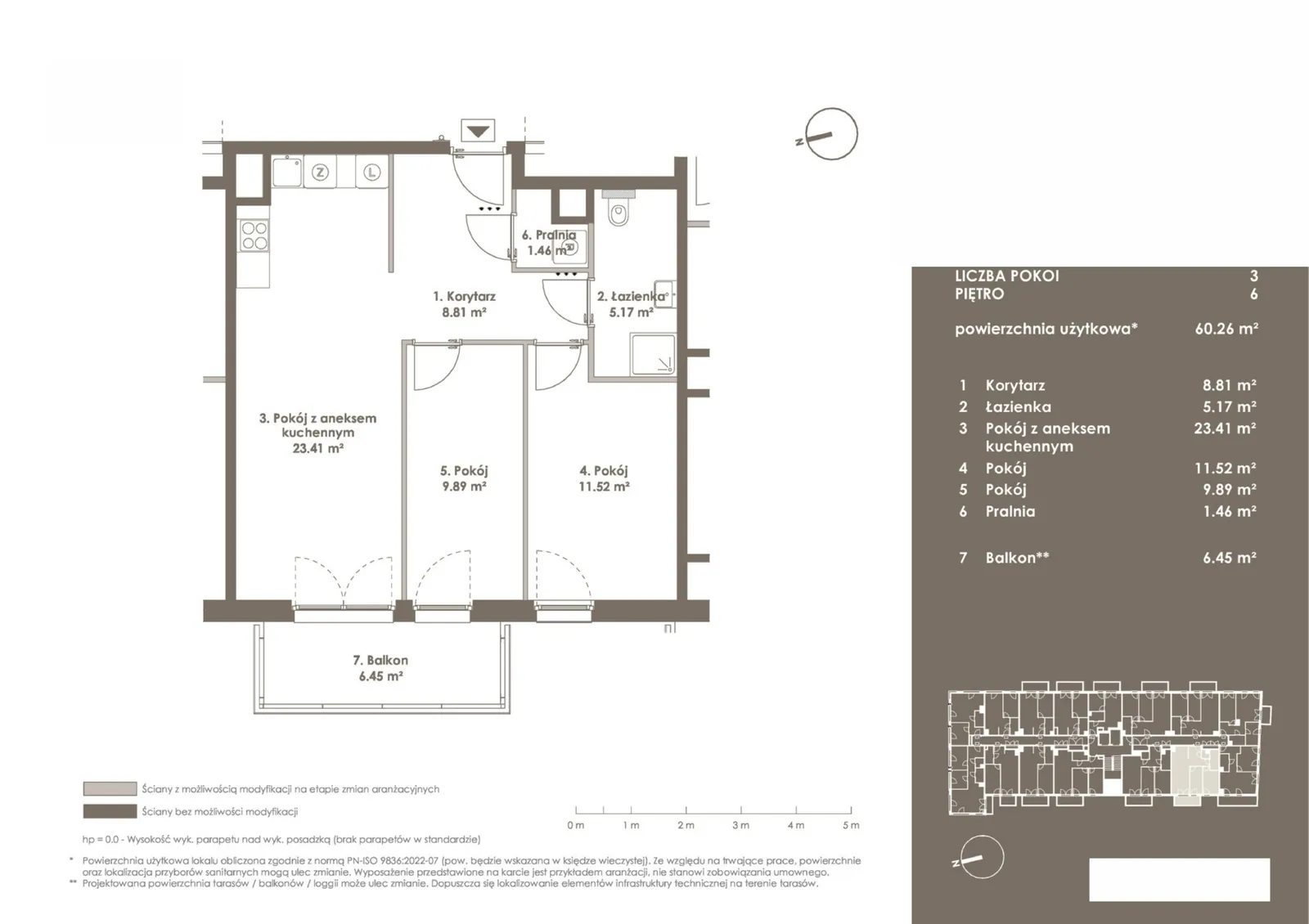 Floor plan: Apartment no. 6.L14