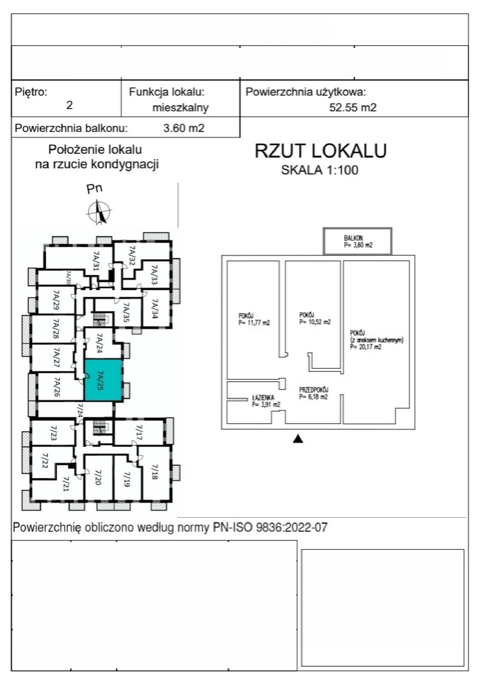 Rzut: Lokal A_2_25, 3 pok.