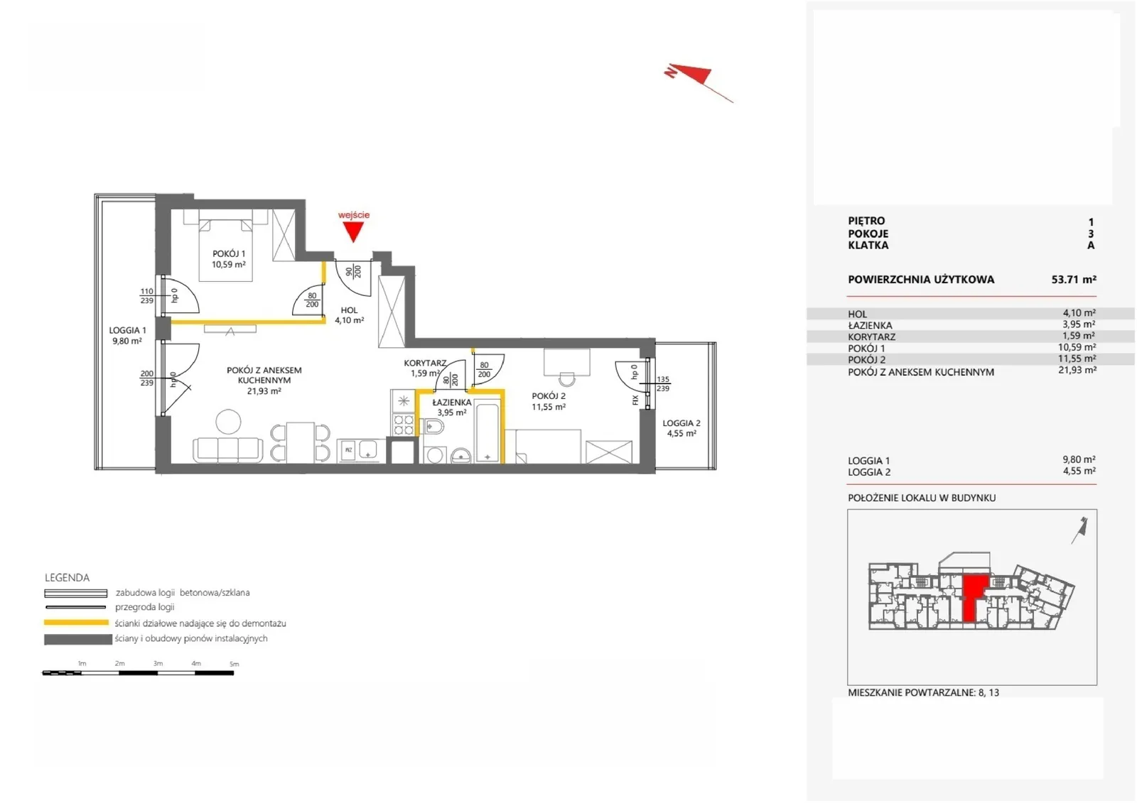 Floor plan: Apartment no. 8