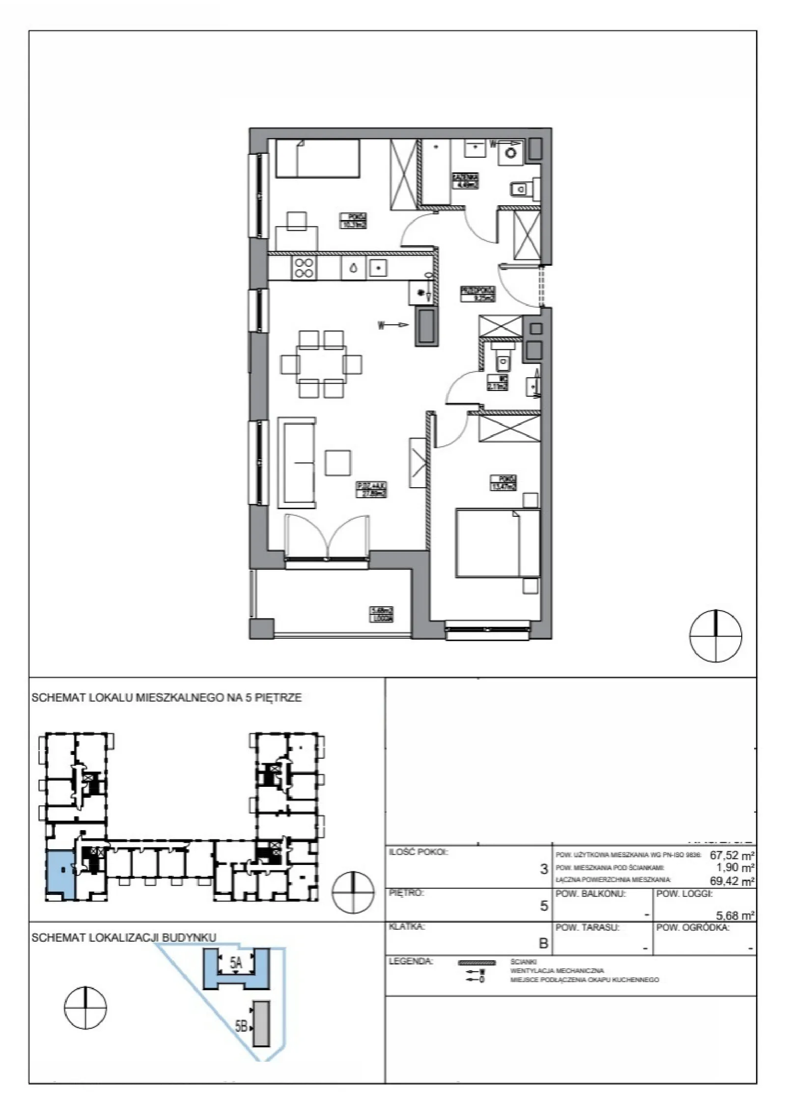Floor plan: Apartment no. KR5/B/5/2