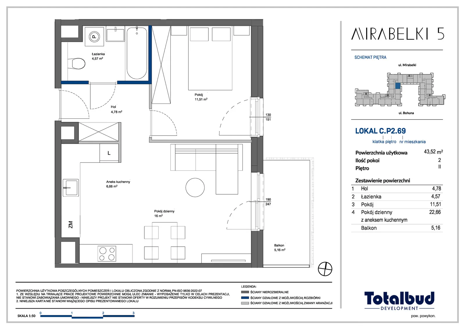 Floor plan: Apartment no. C.P2.69