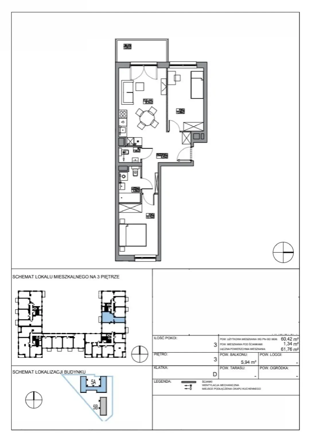 Floor plan: Apartment no. KR5/D/3/4