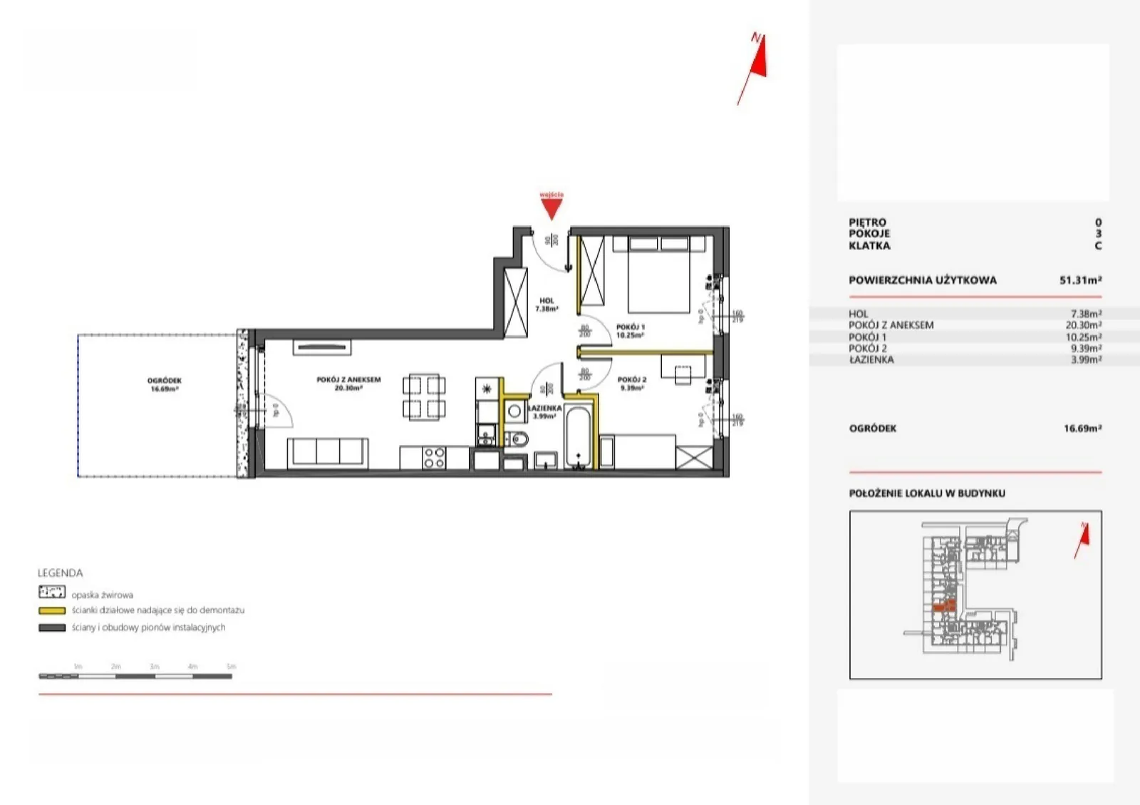 Floor plan: Apartment no. 51