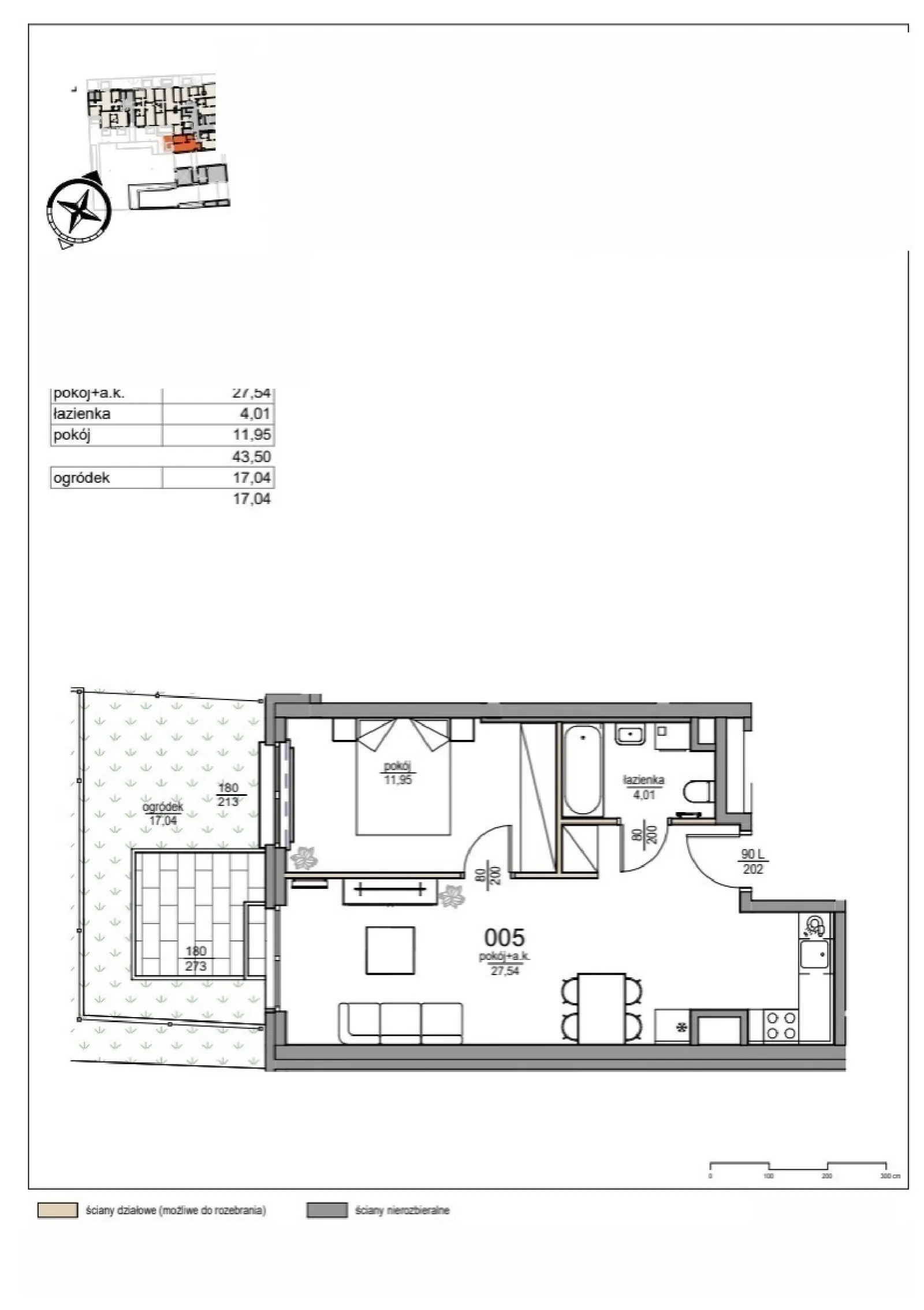 Floor plan: Apartment no. 5