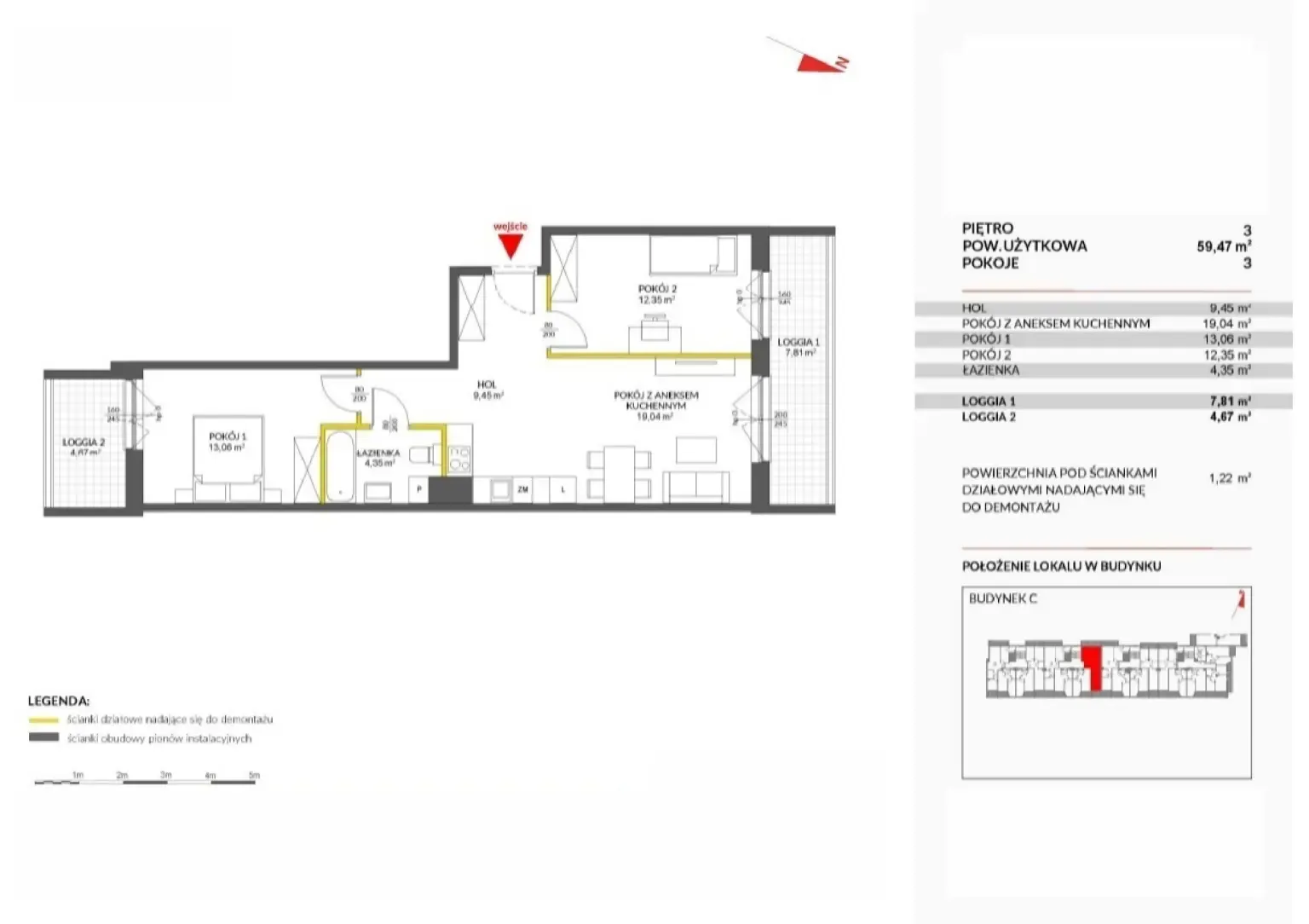Floor plan: Apartment no. 124