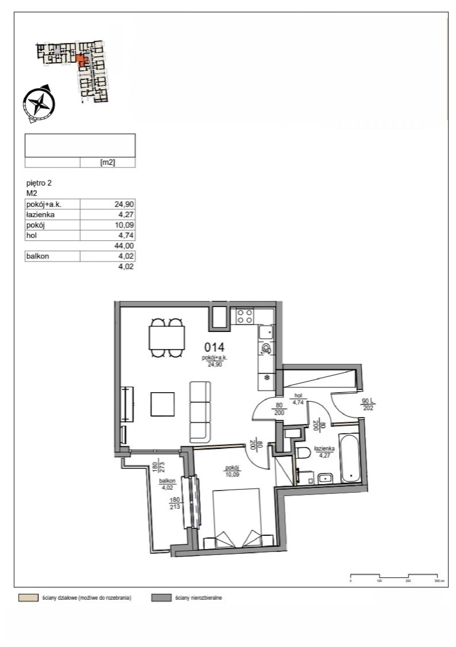 Floor plan: Apartment no. 14
