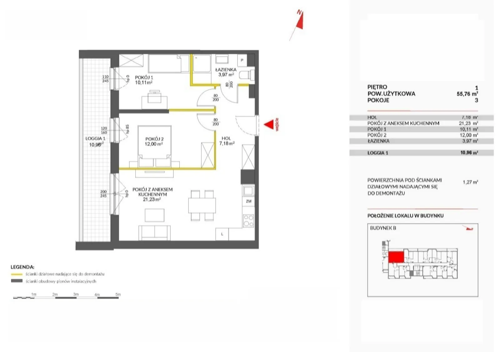Floor plan: Apartment no. 52