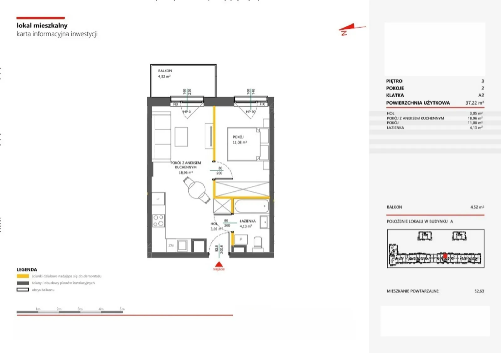 Floor plan: Apartment no. 73