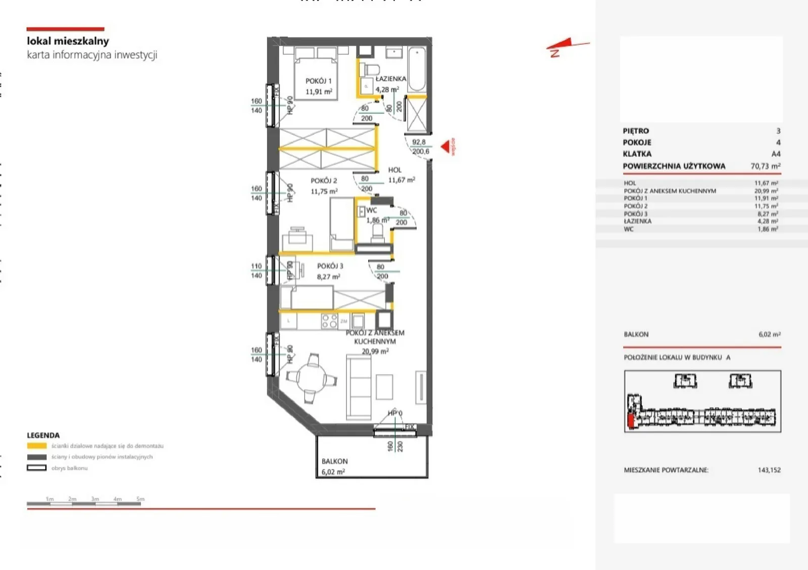 Floor plan: Apartment no. 161