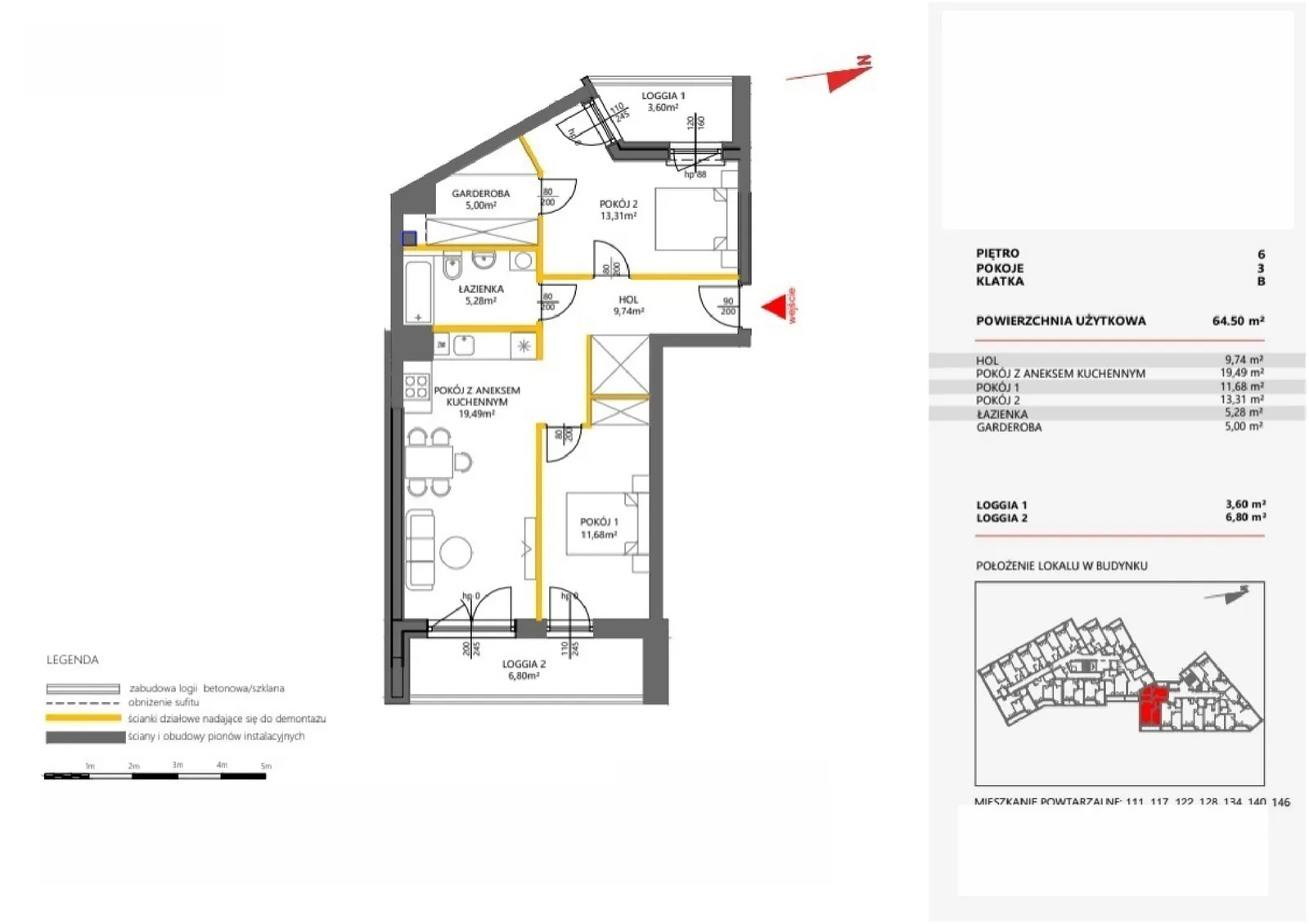 Floor plan: Apartment no. 140