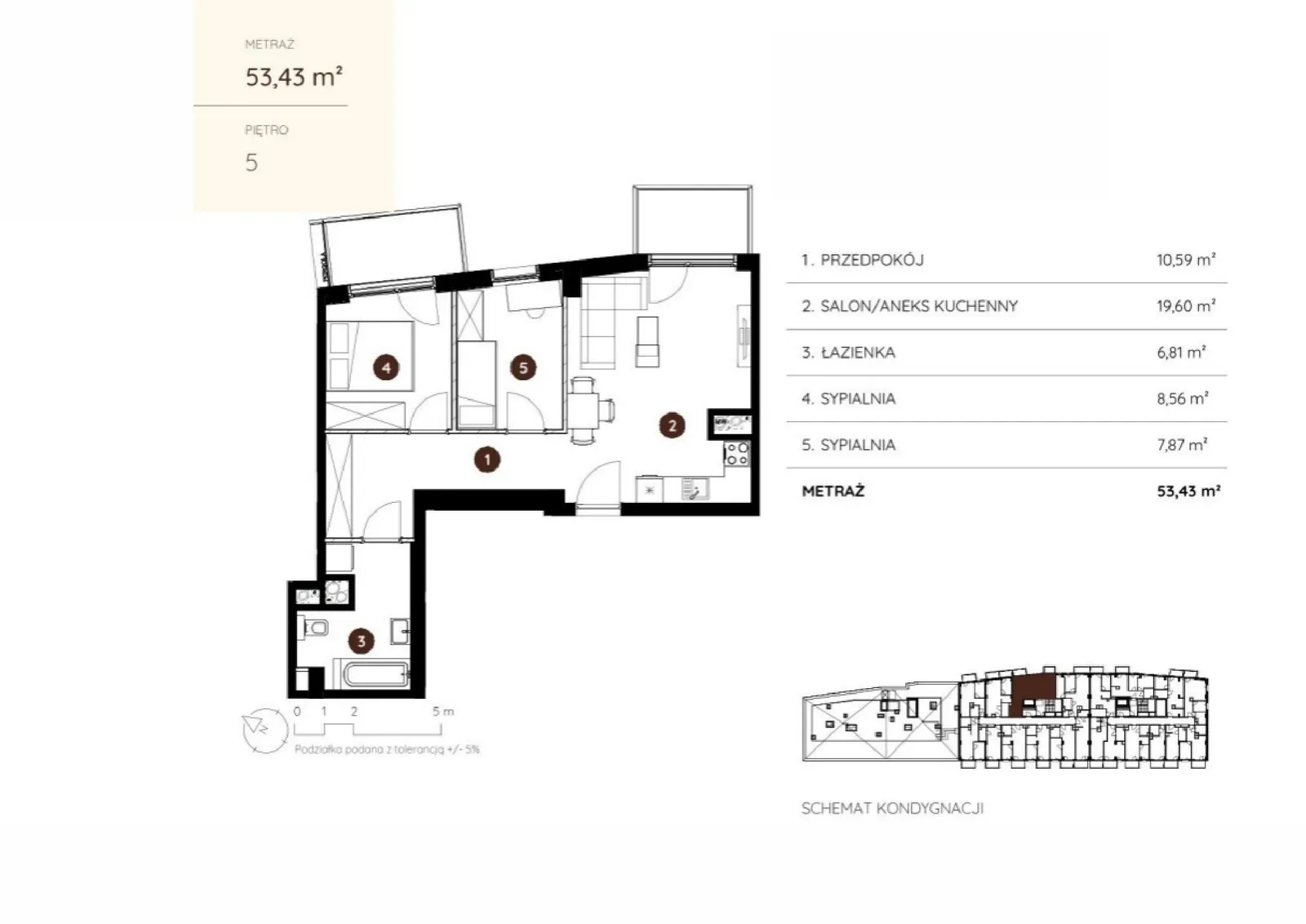 Floor plan: Apartment no. 2.A.5.10