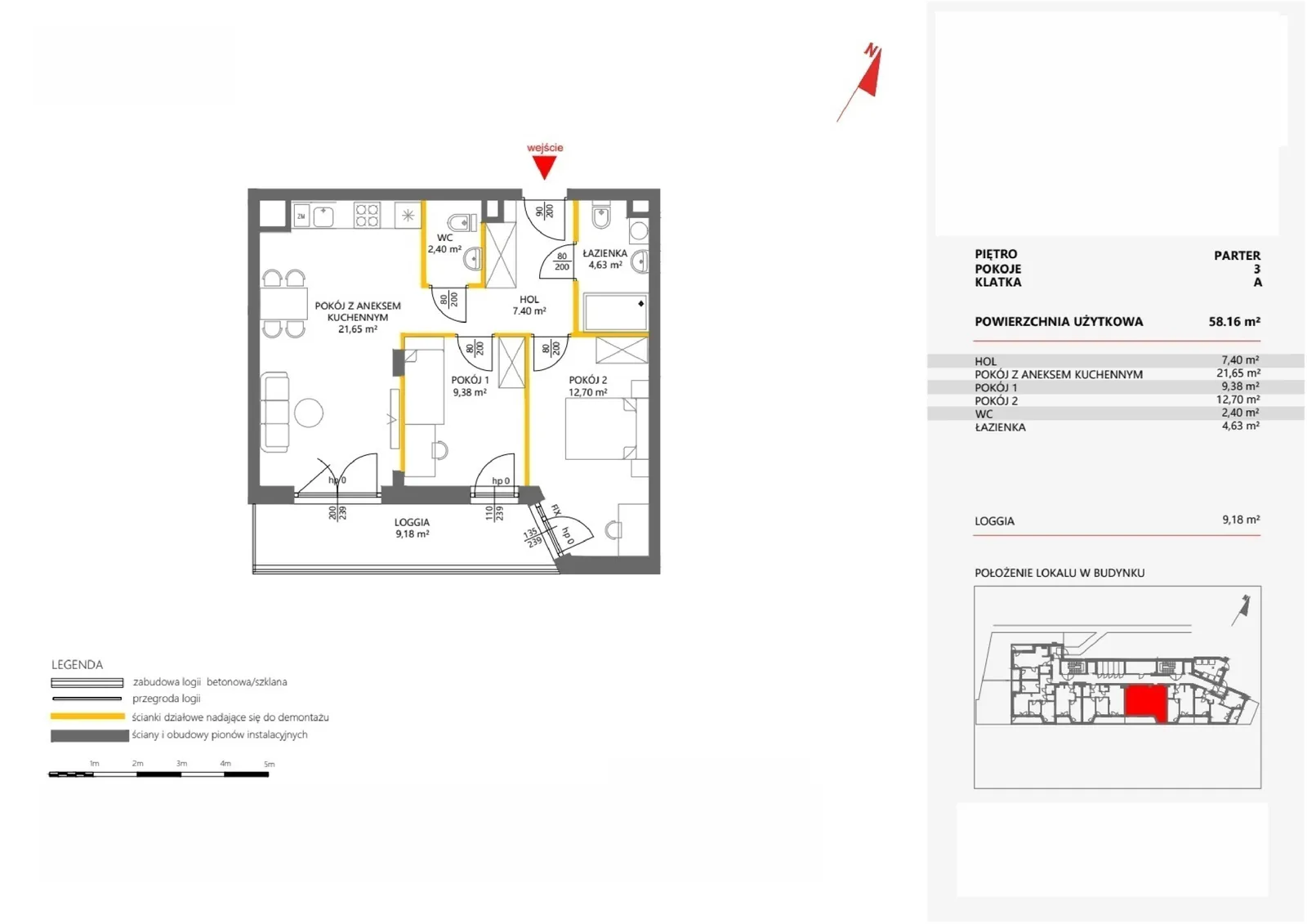Floor plan: Apartment no. 3