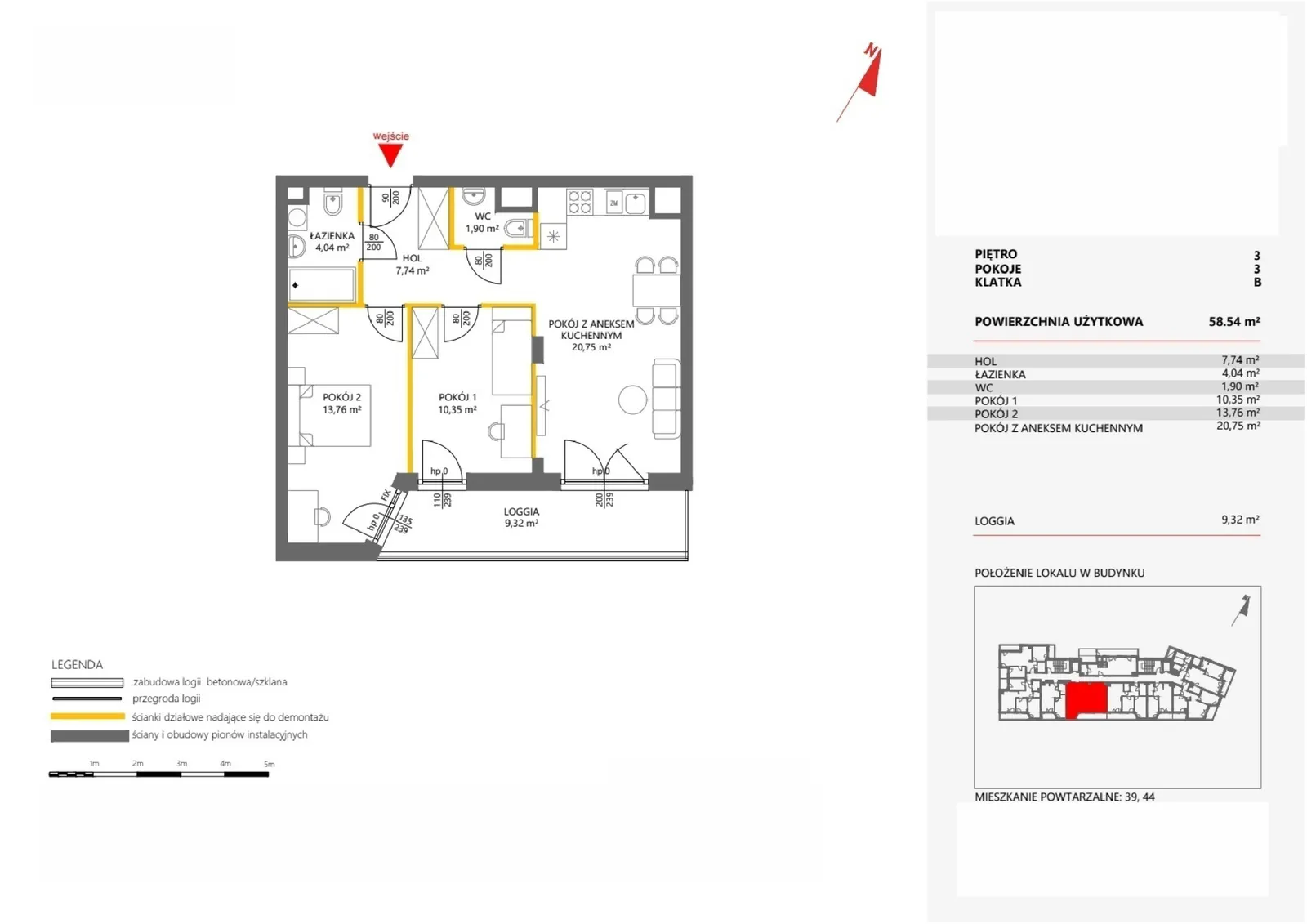 Floor plan: Apartment no. 39