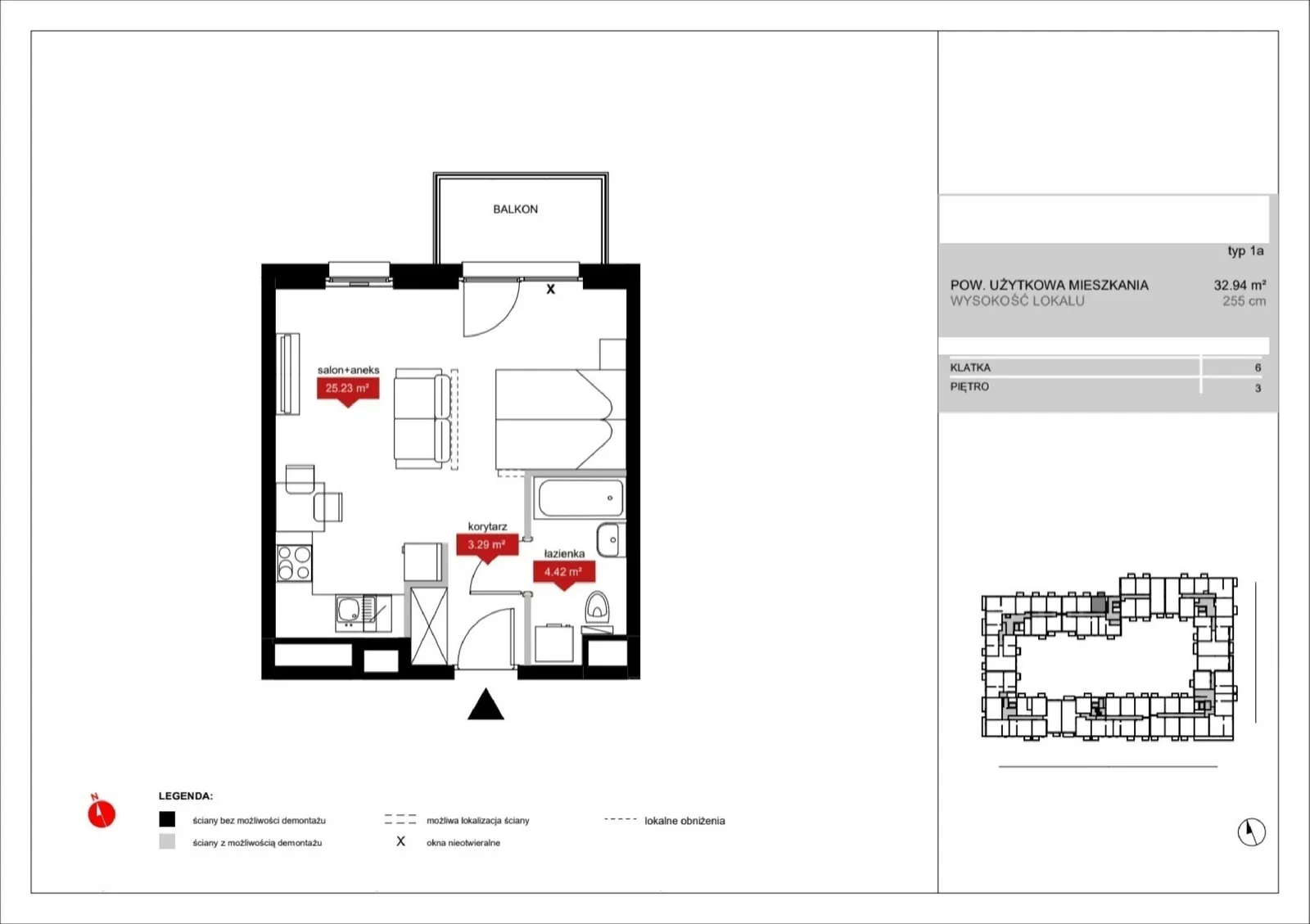 Floor plan: Lokal A6 38, 1 pok.