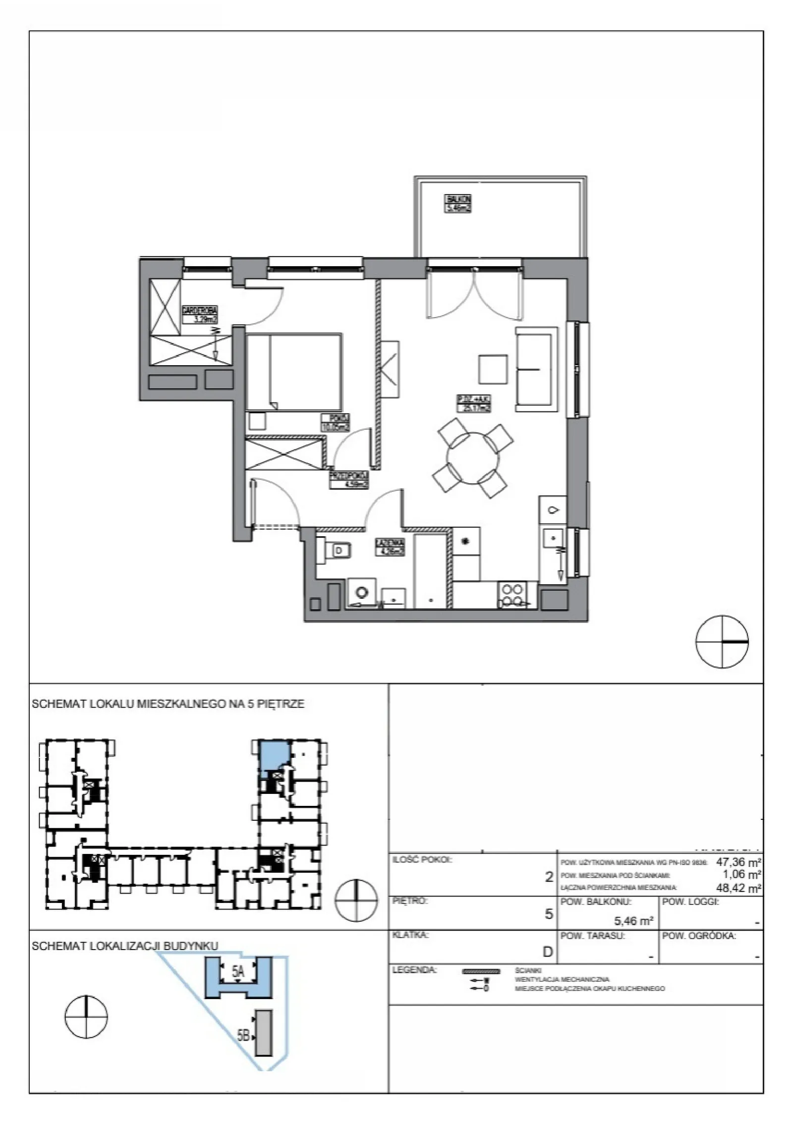Floor plan: Apartment no. KR5/D/5/1