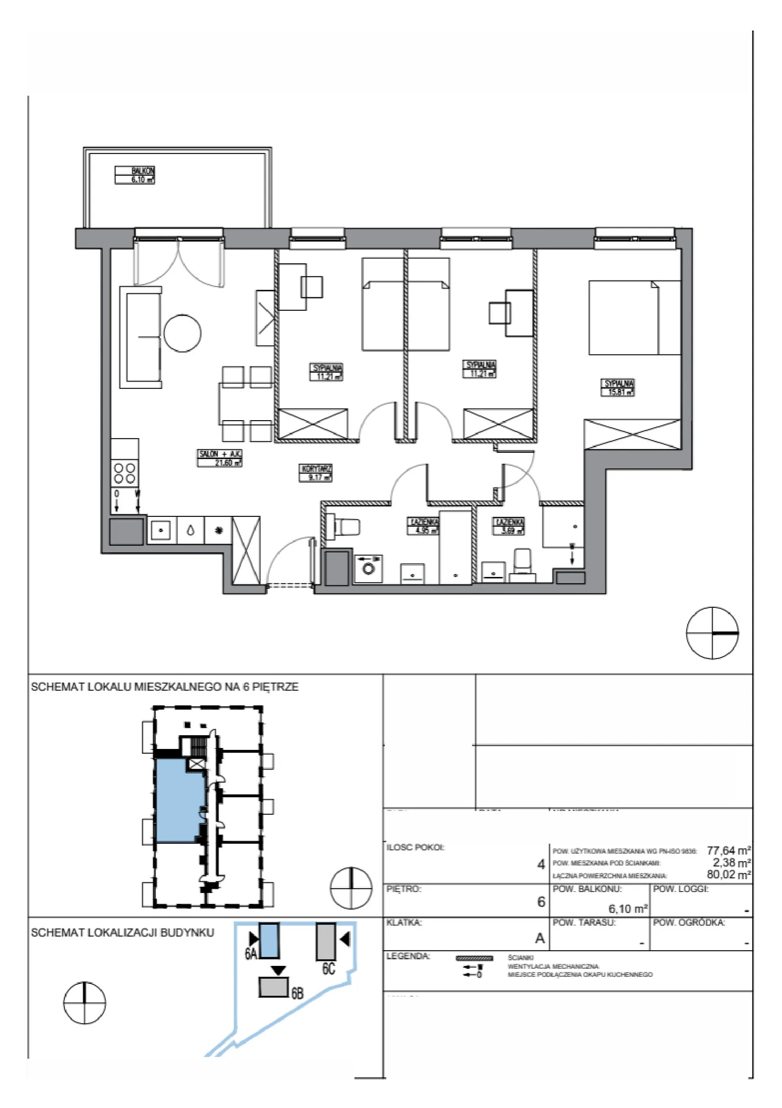 Floor plan: Apartment no. KR6/A/6/6