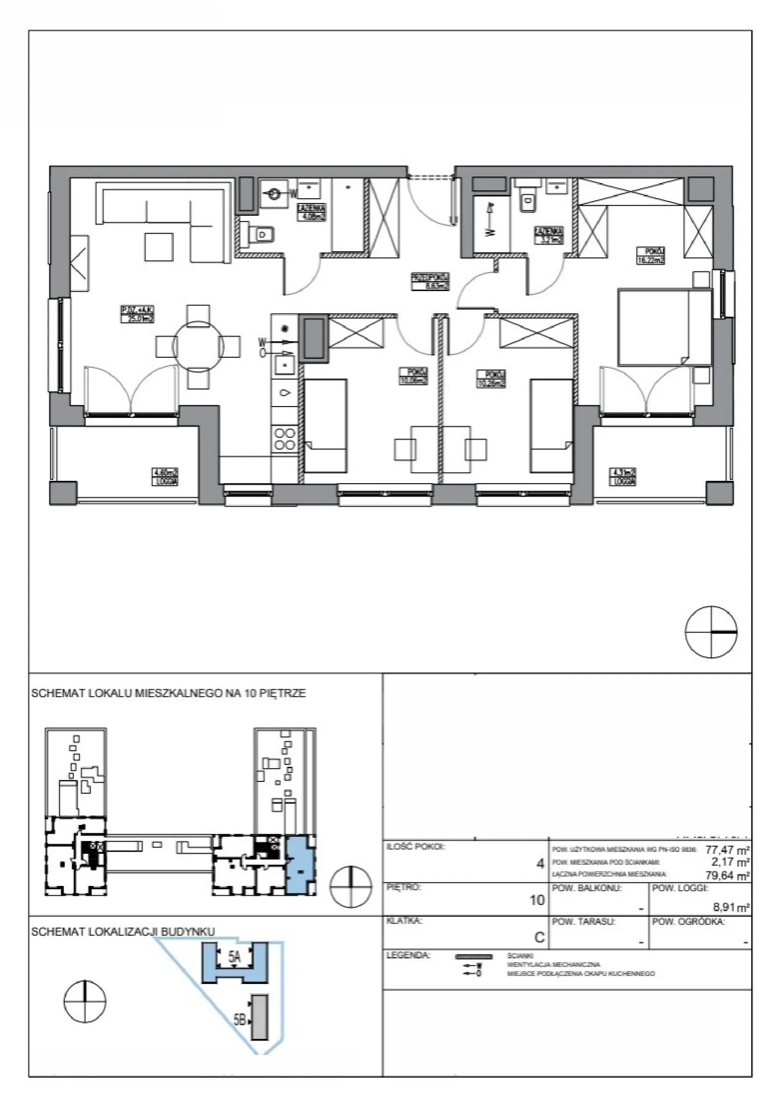 Floor plan: Apartment no. KR5/C/10/1