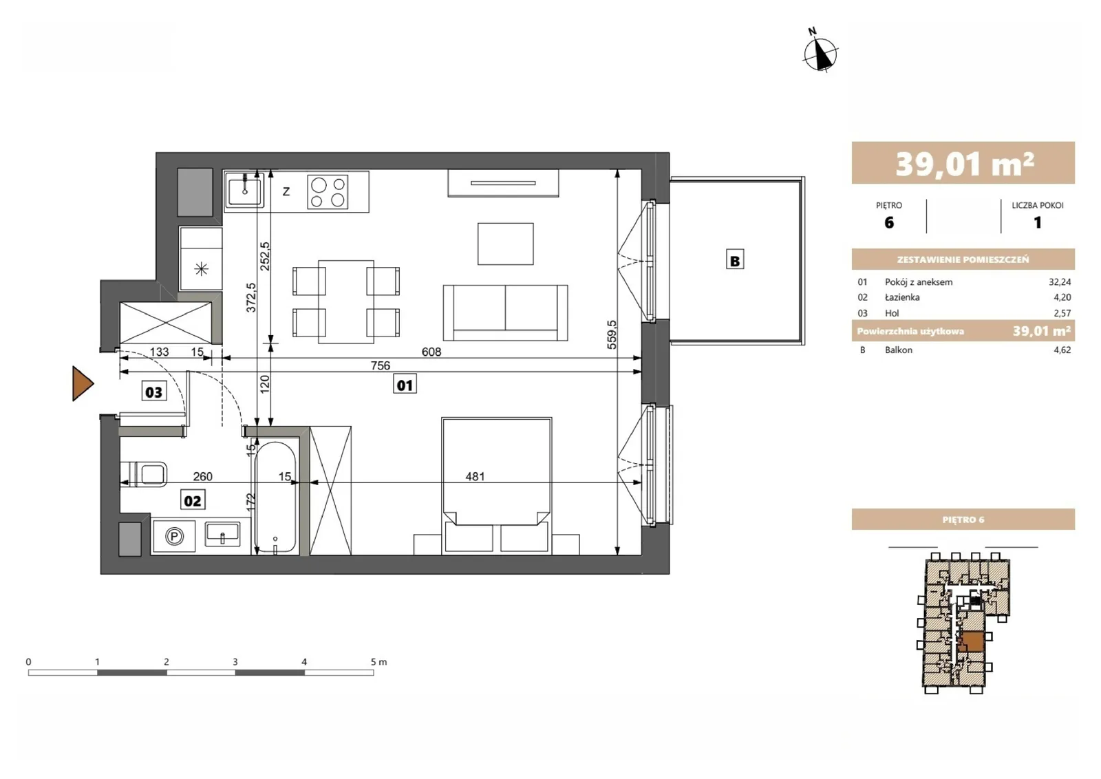 Floor plan: Apartment no. 67