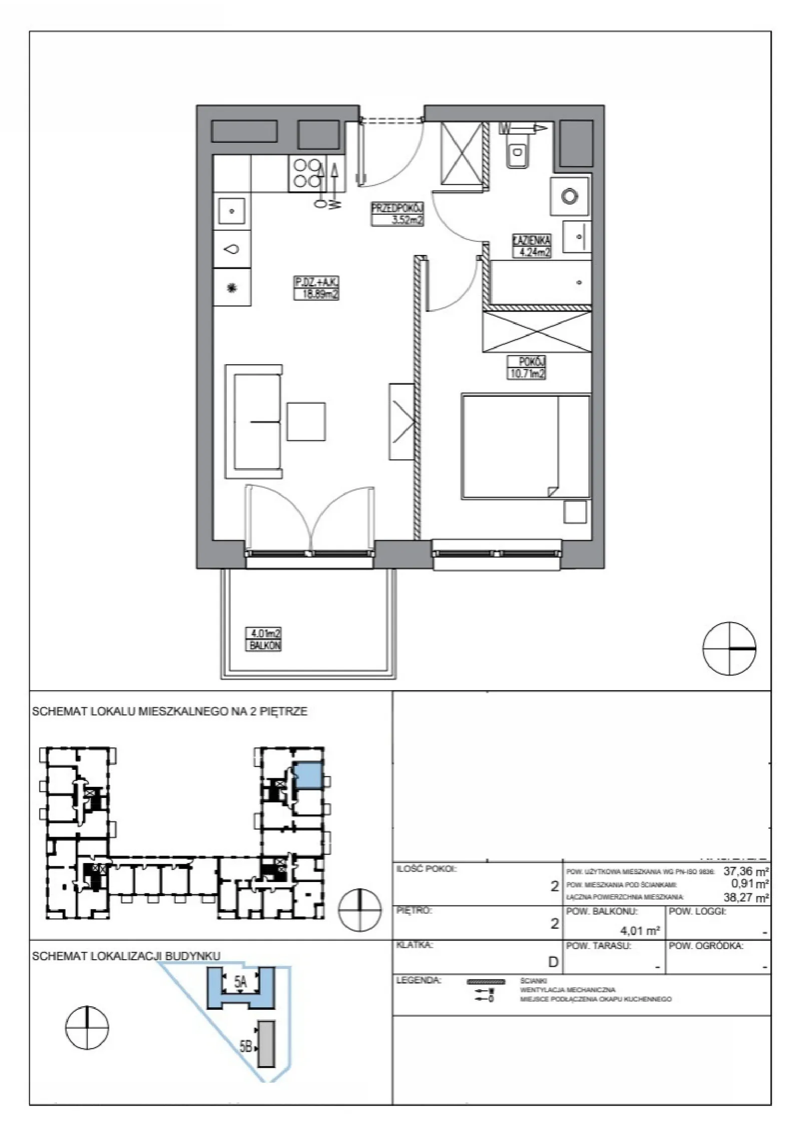 Floor plan: Apartment no. KR5/D/2/2