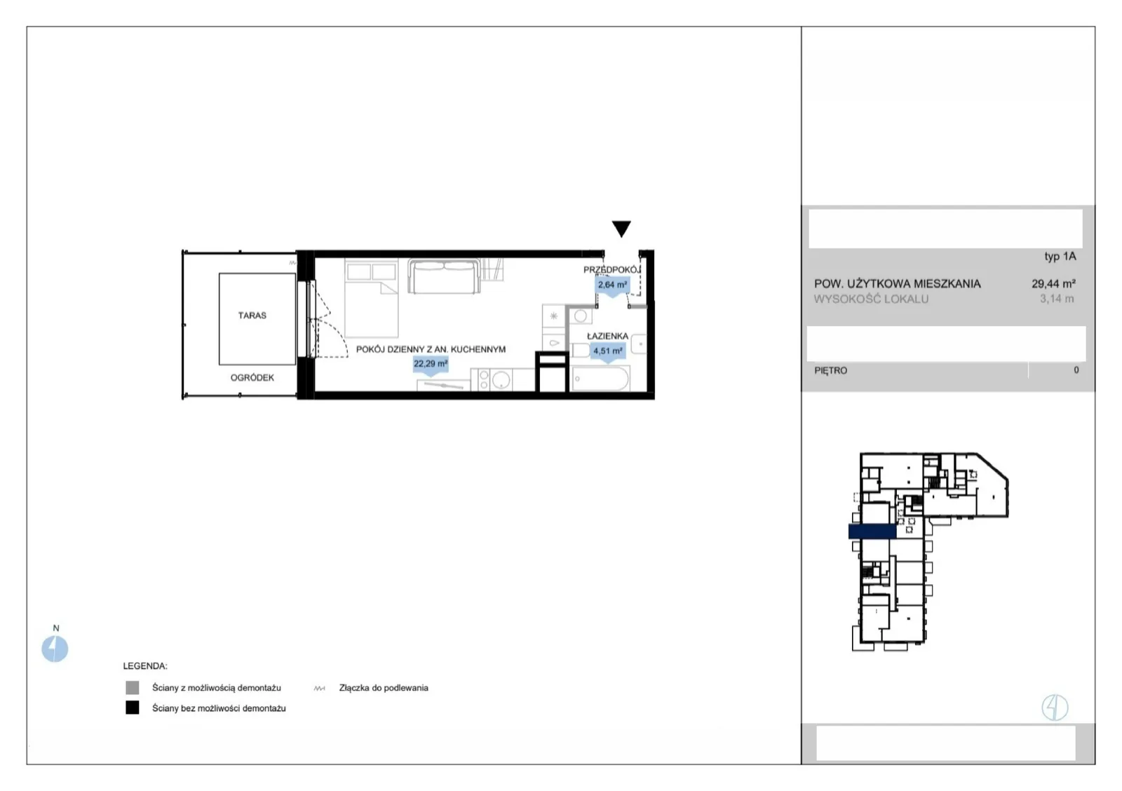 Floor plan: Lokal E2 2, 1 pok.