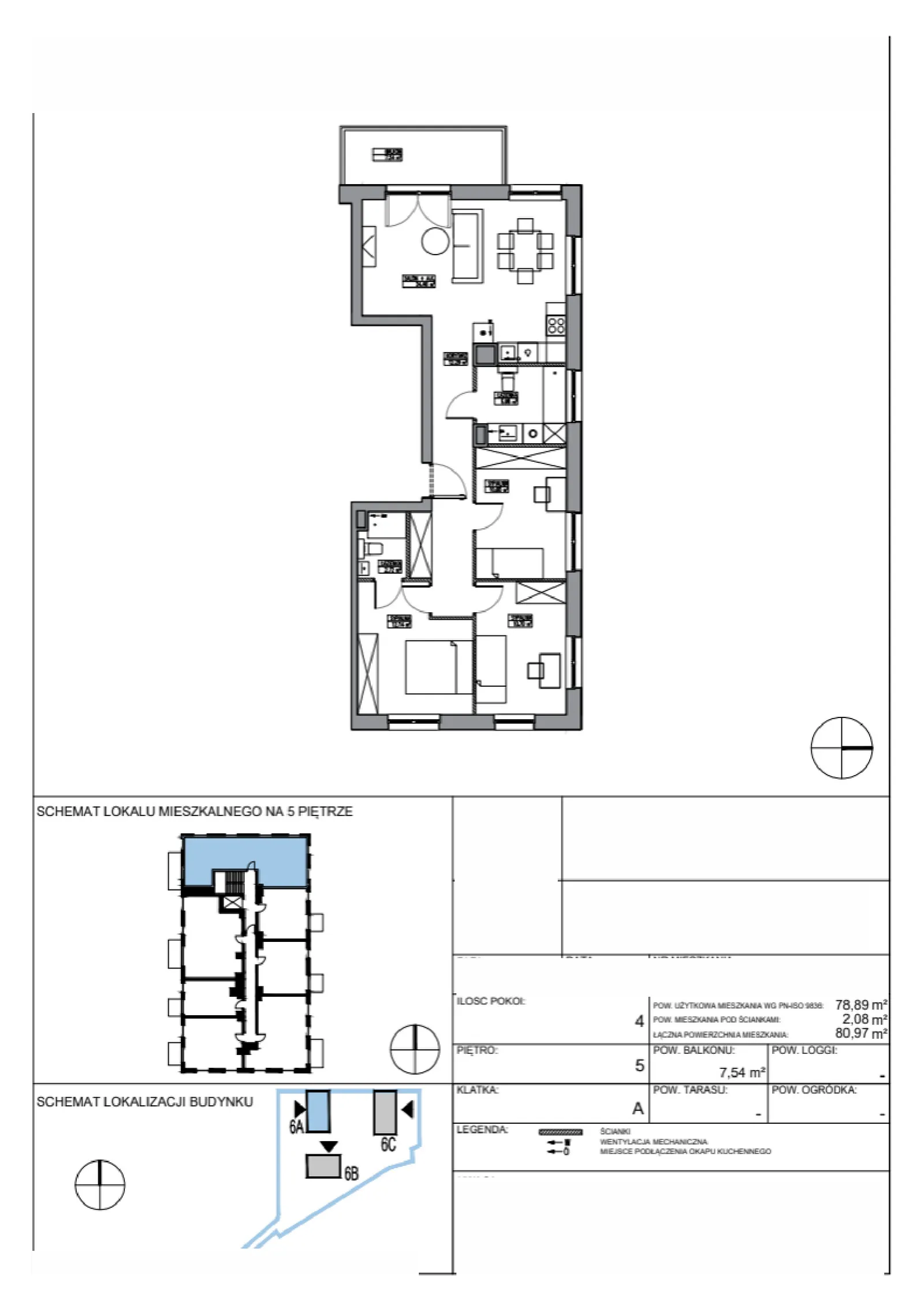 Floor plan: Apartment no. KR6/A/5/1