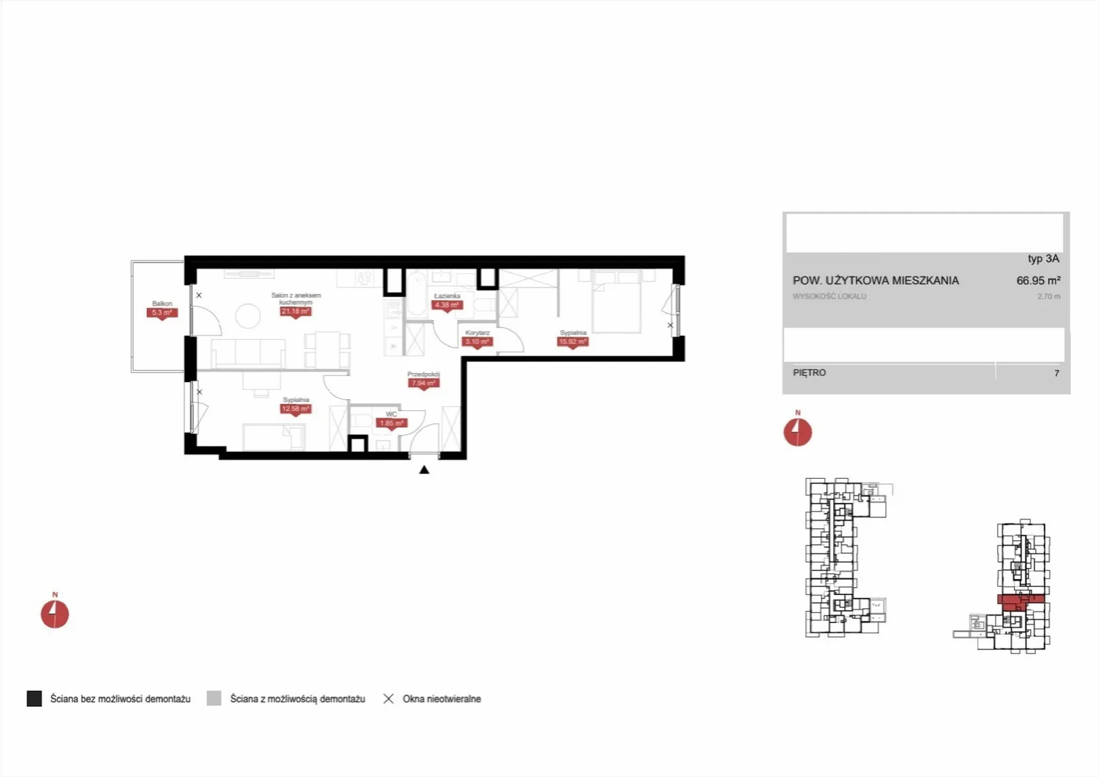Floor plan: Lokal C1B 82, 3 pok.